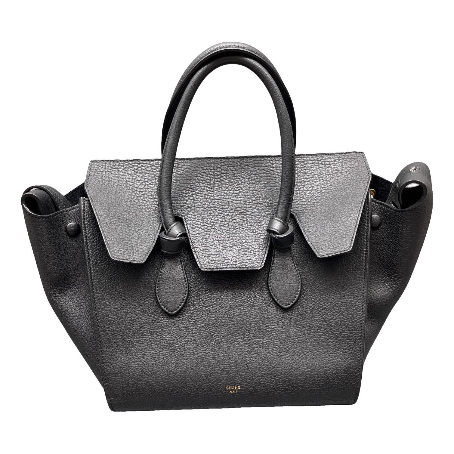 Tie leather handbag