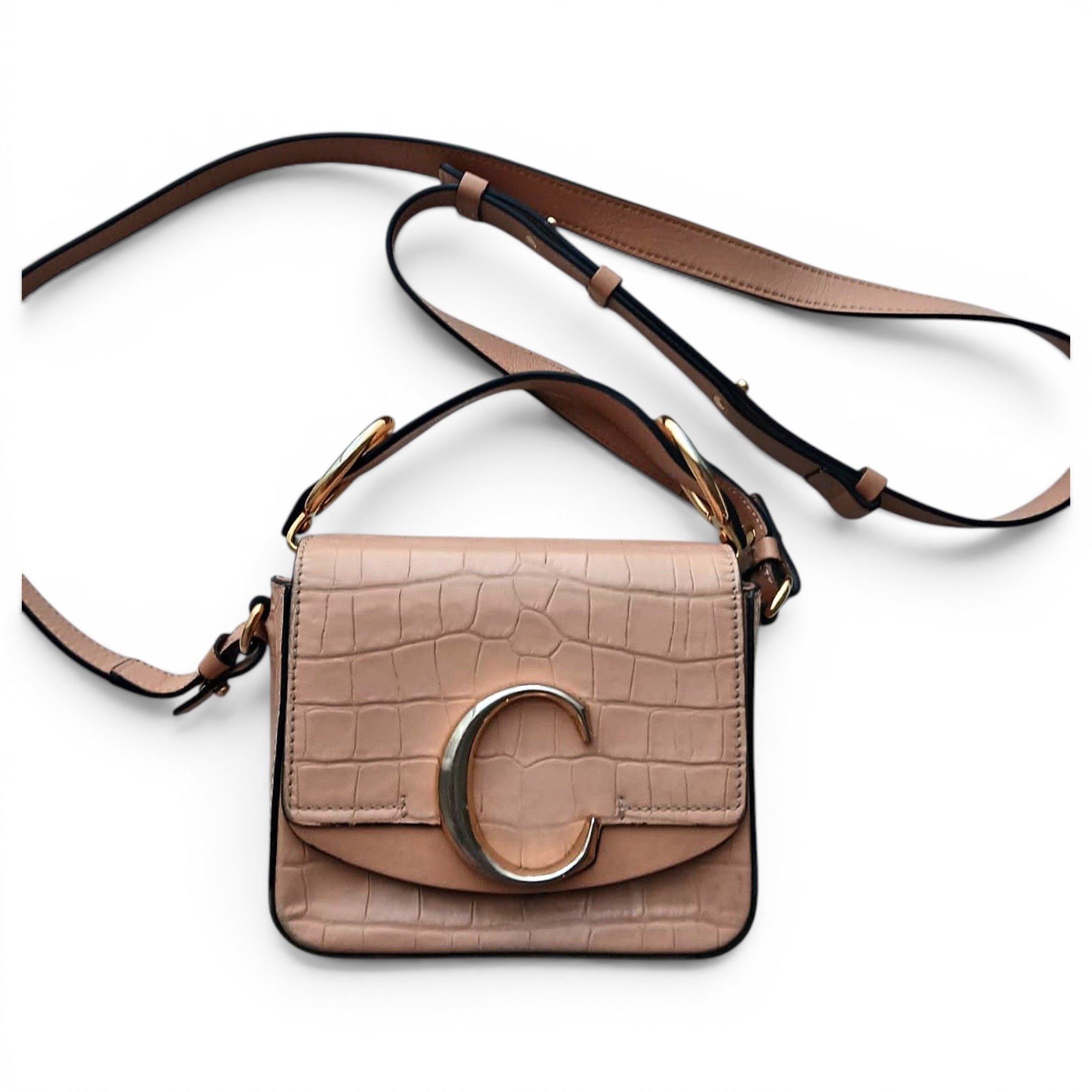 C leather crossbody bag