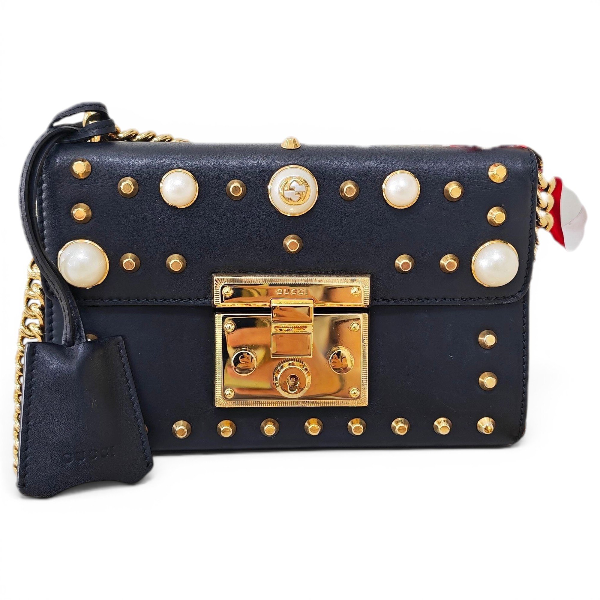 Padlock leather handbag