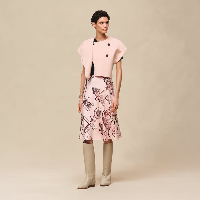 Rose Opaline "Ferronnerie Remix" Slanted Skirt