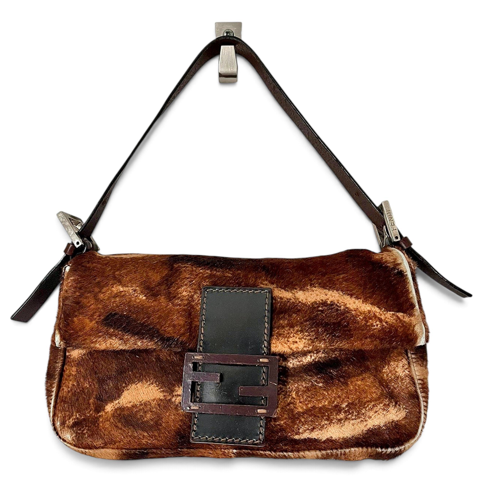Baguette pony-style calfskin handbag
