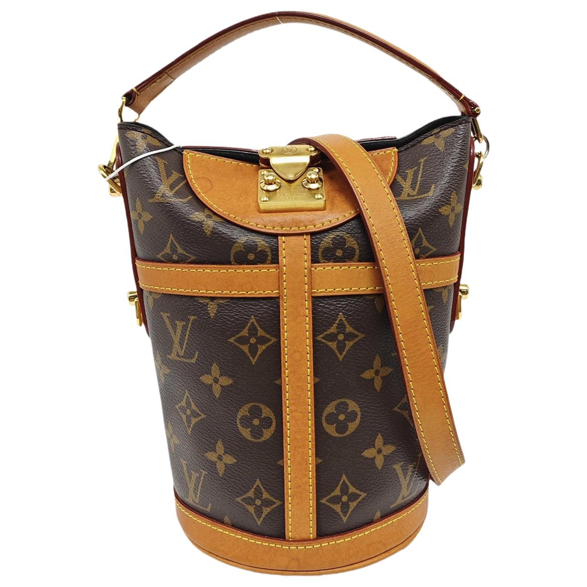 Duffle leather handbag
