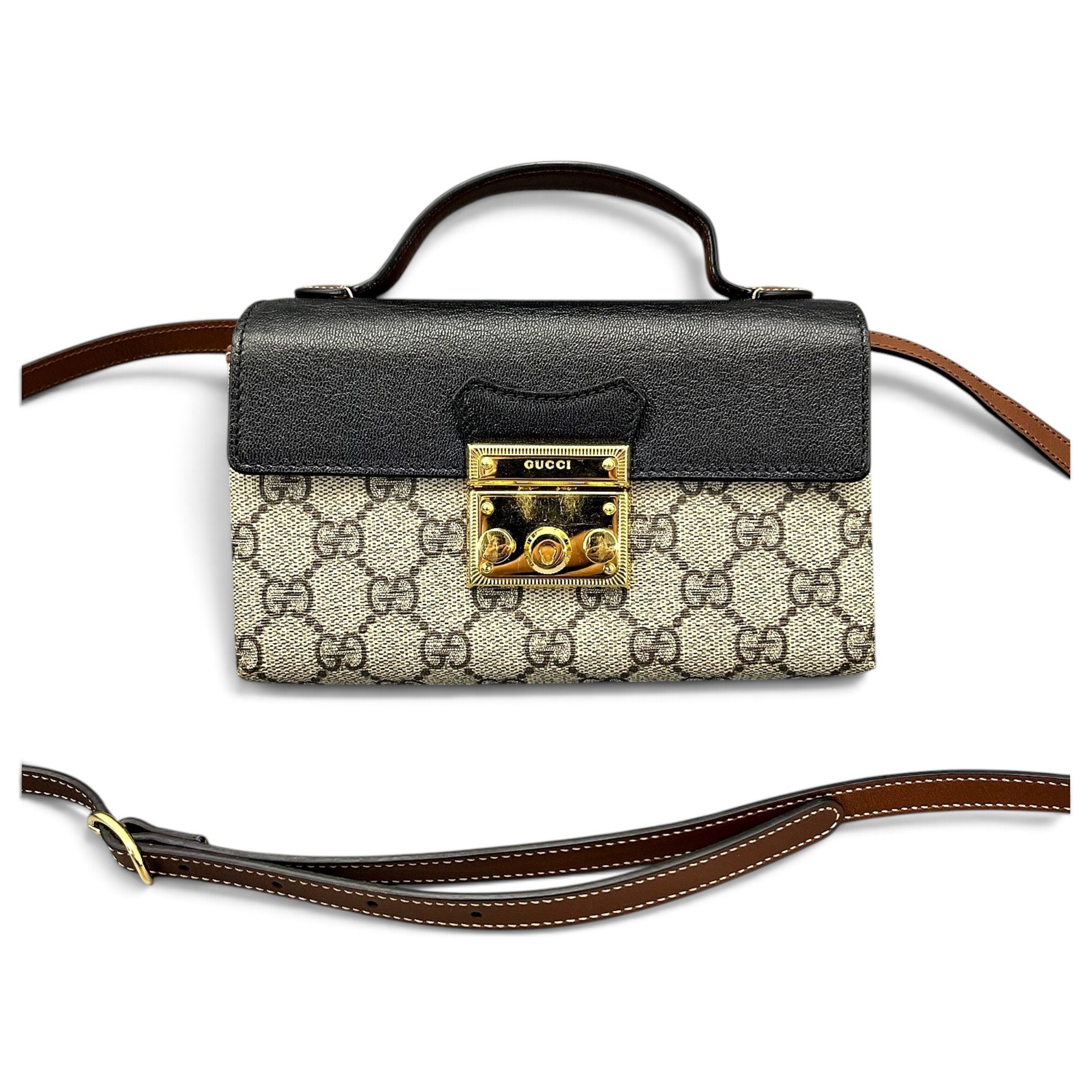 Padlock leather handbag