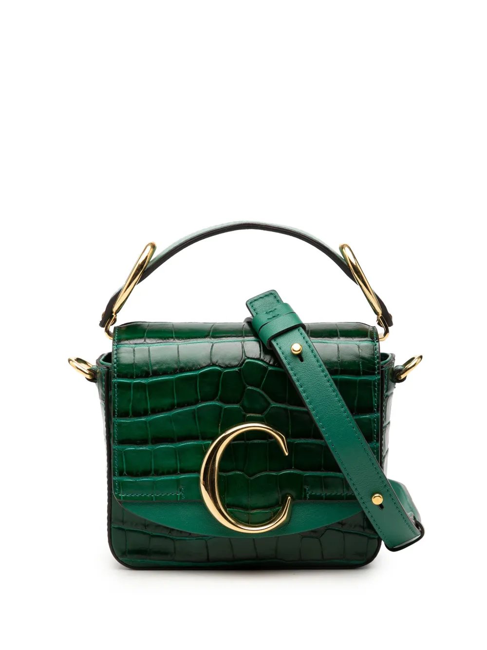 2019 Mini Croc Embossed Calfskin C satchel