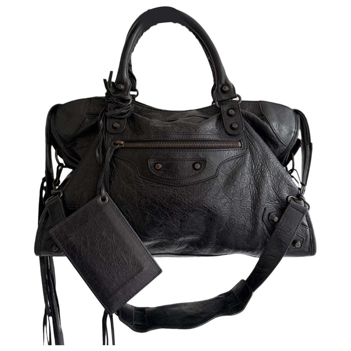 City leather handbag