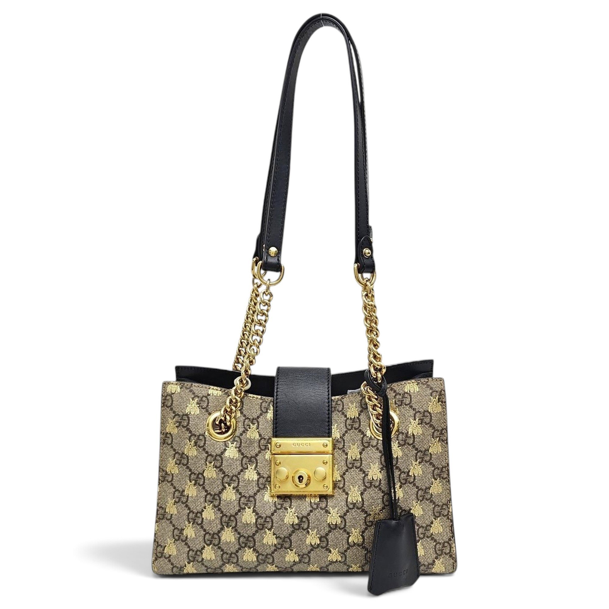 Padlock leather handbag