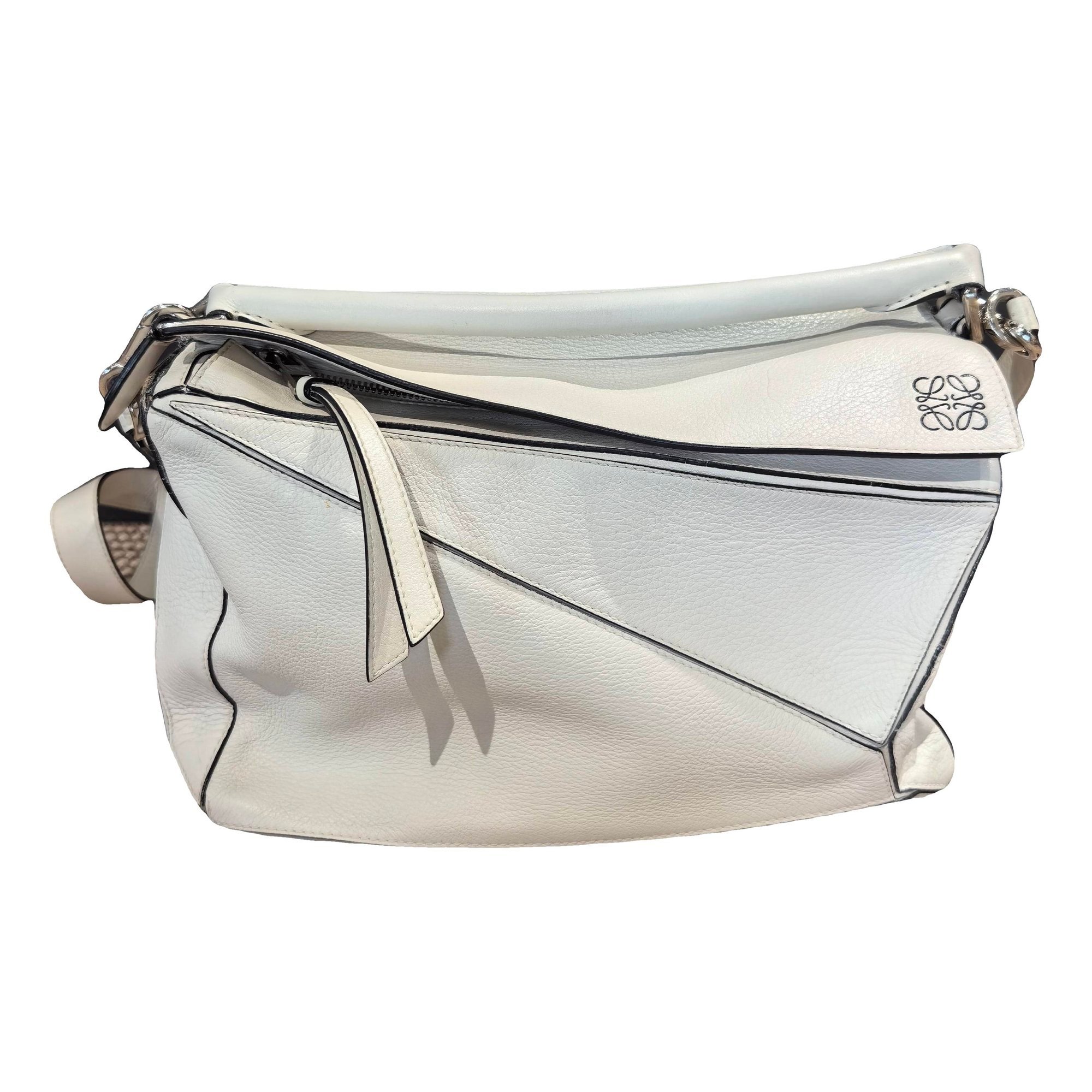 Puzzle leather handbag