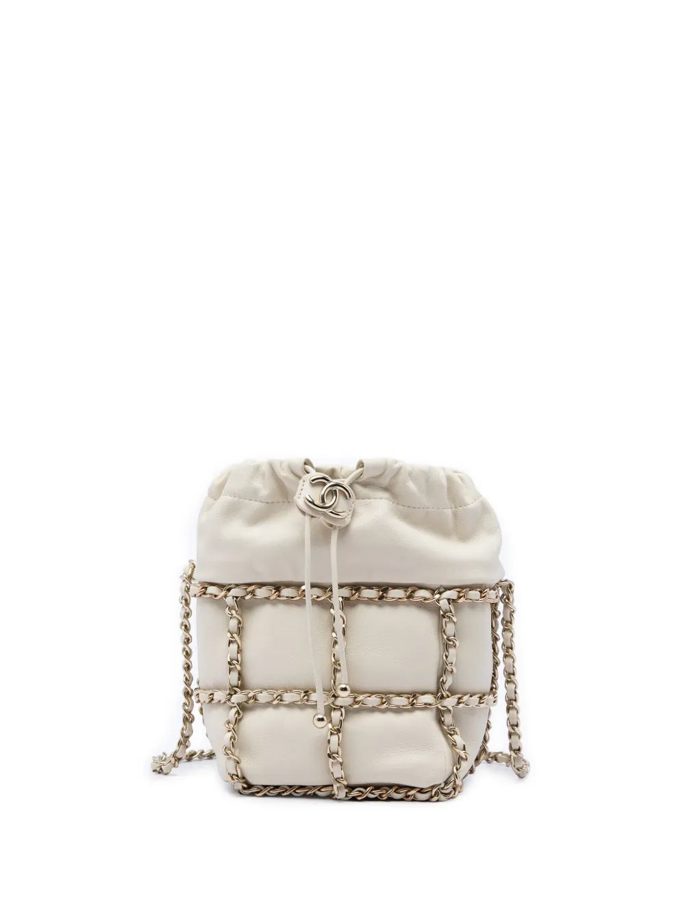2020 Mini Lambskin CC Chain Frame Drawstring bucket bag