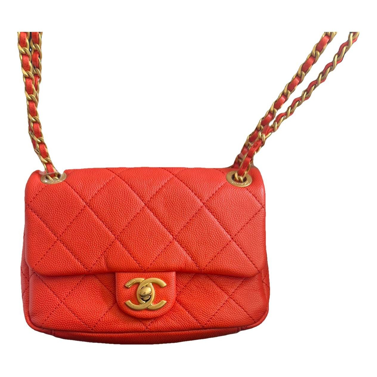 Trendy CC leather crossbody bag
