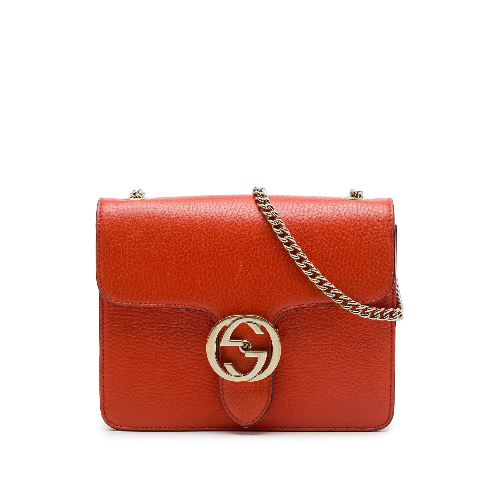 Interlocking leather handbag