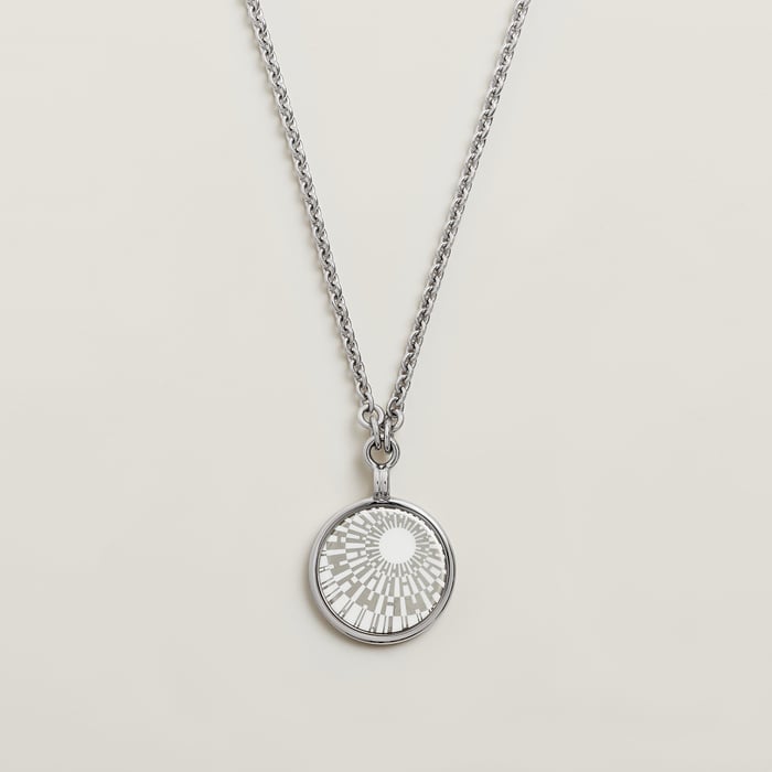 Orfèvre Blanc Platine Blanc Medaille Op'H Necklace, Small Model