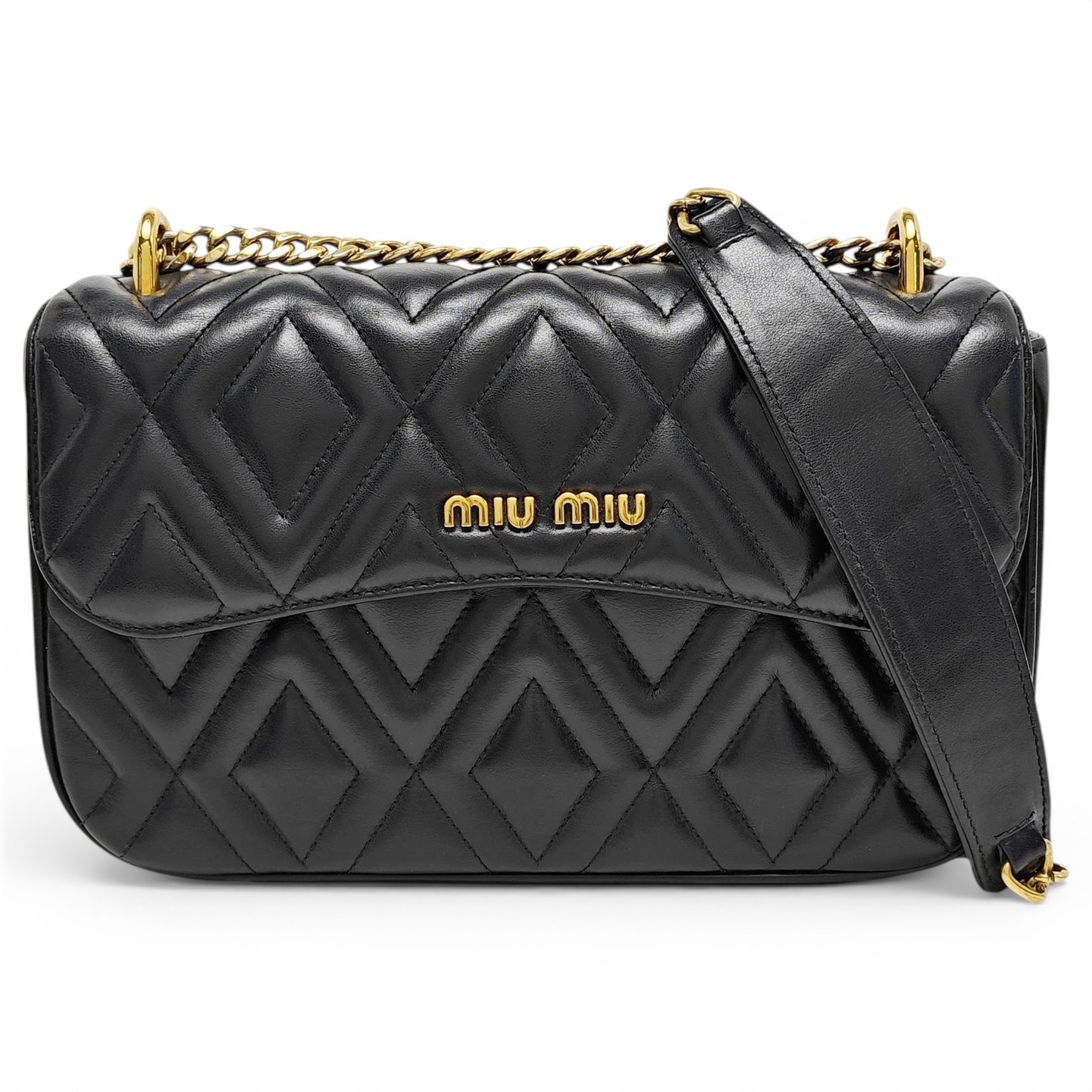 Miu Logo leather crossbody bag