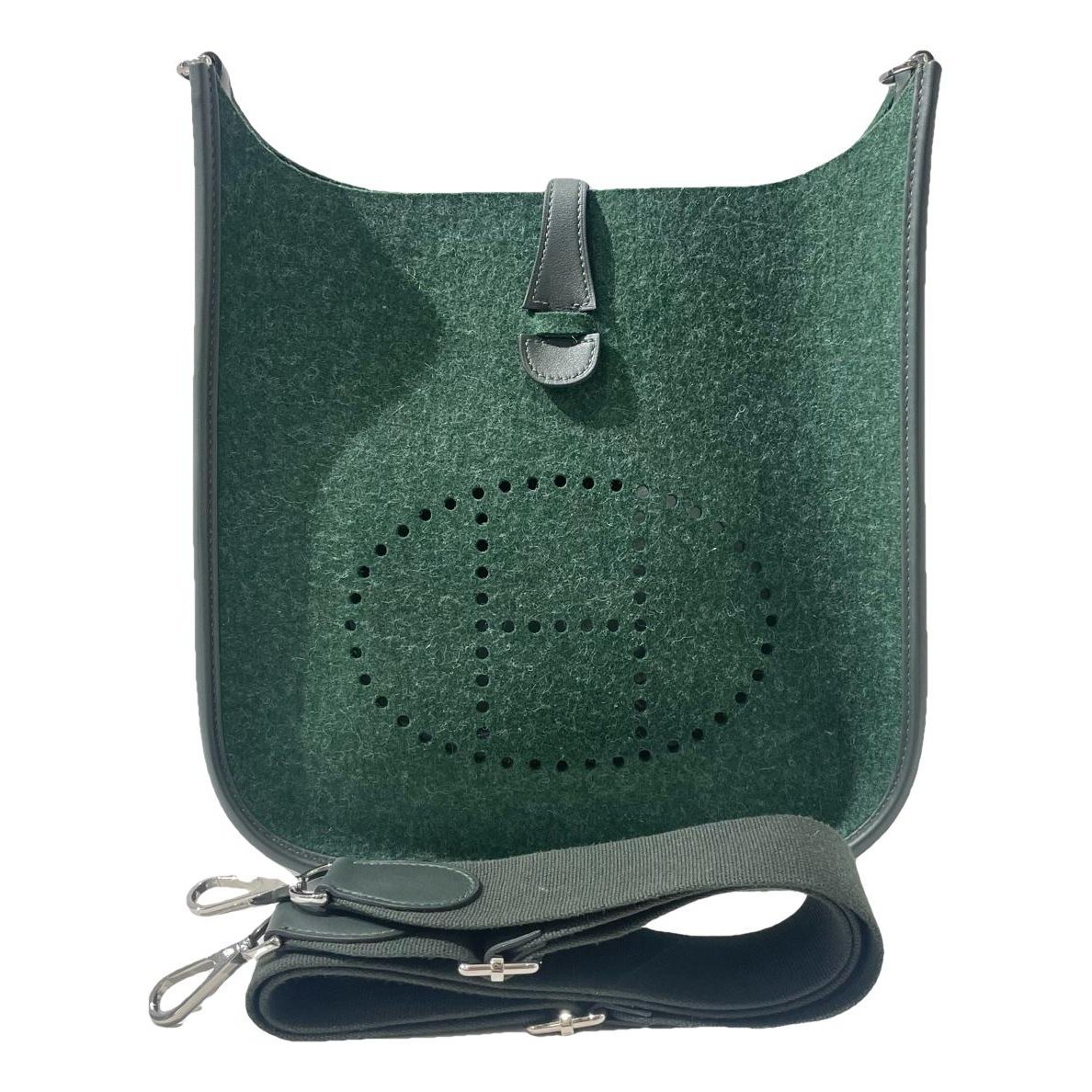 Hermes Evelyne Handbag Olive Green Swift Leather