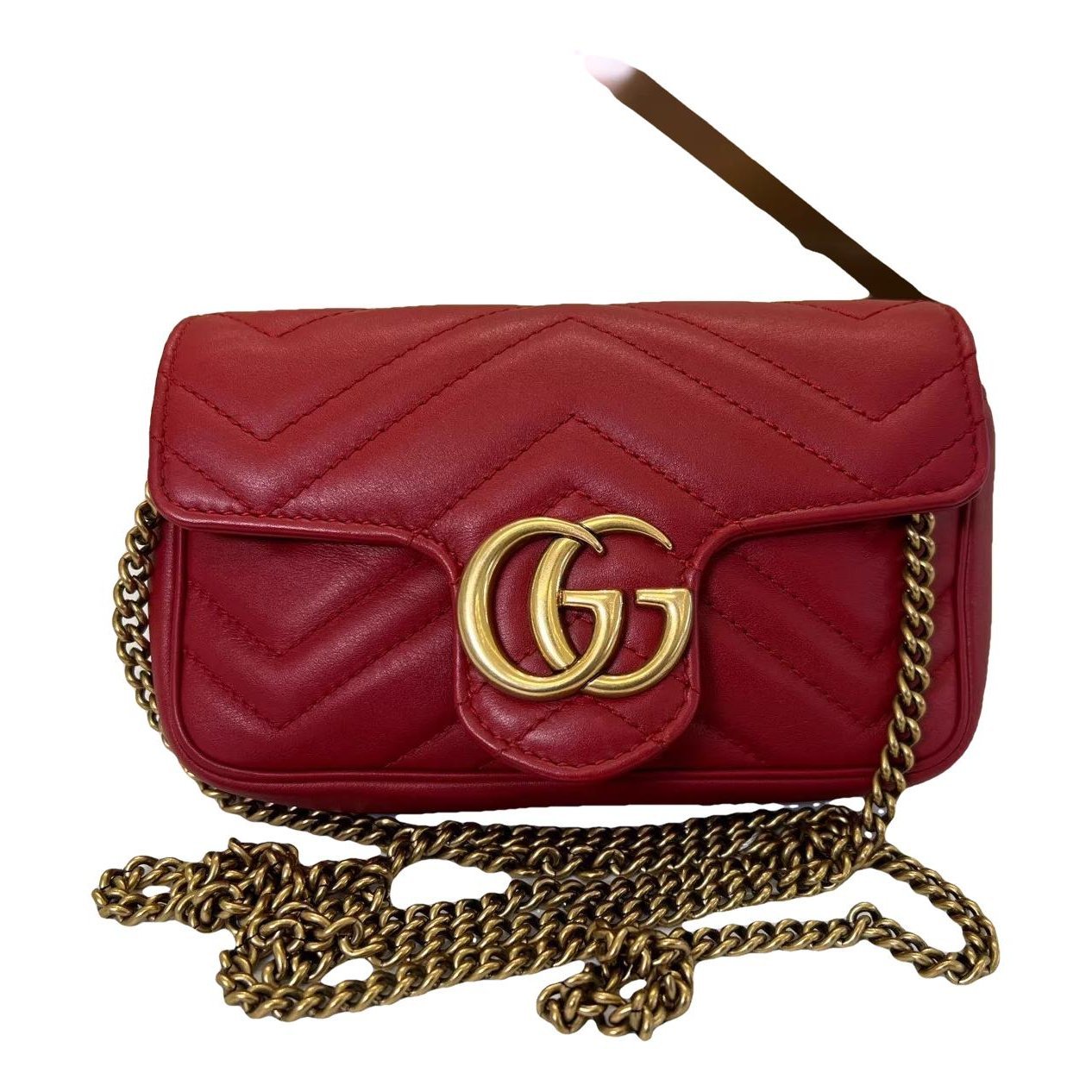 Pearly GG Marmont Flap leather handbag