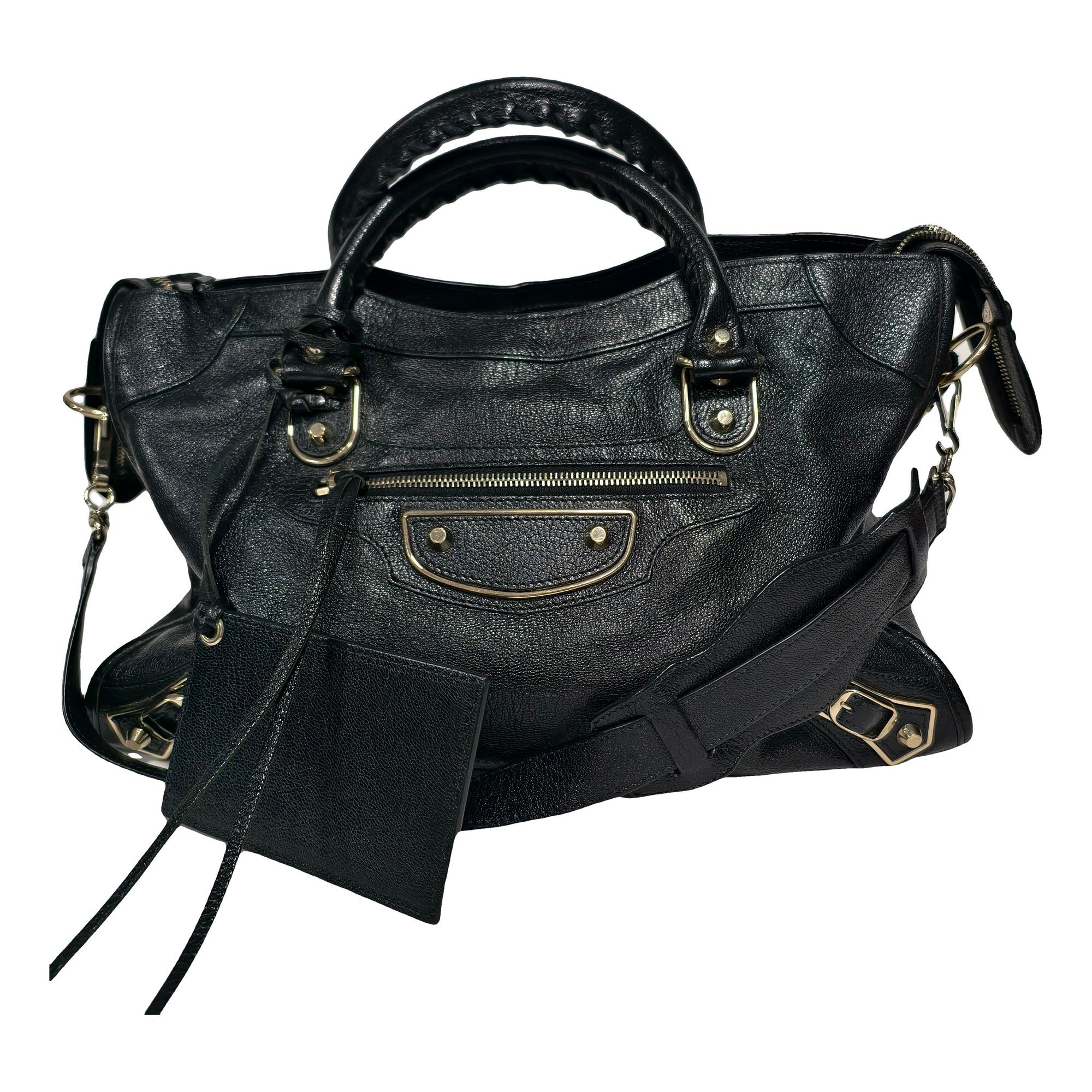 City leather handbag