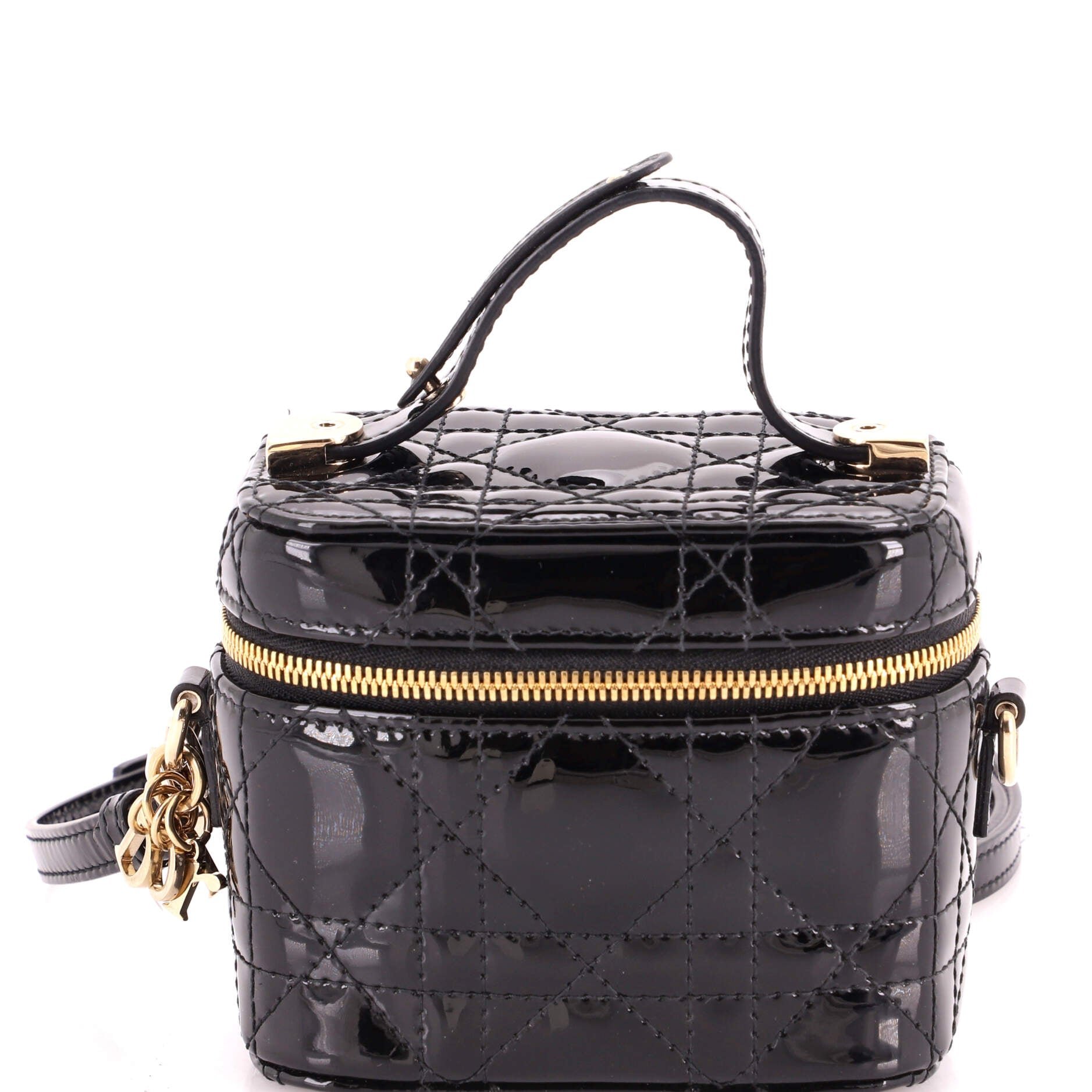 Lady Dior Vanity Case Cannage Quilt Patent Micro