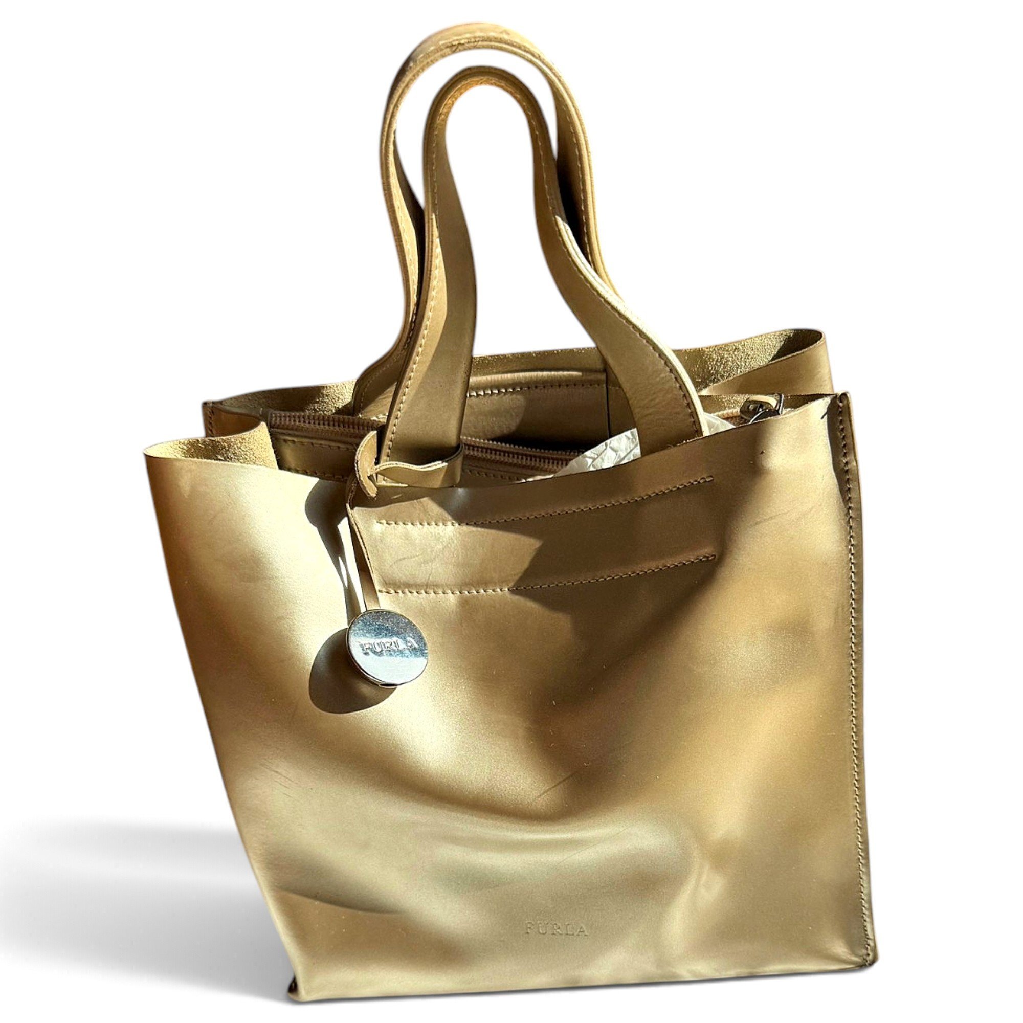 Patent leather handbag
