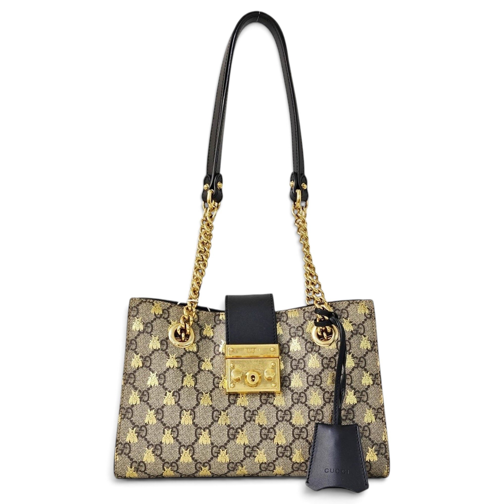 Padlock leather handbag