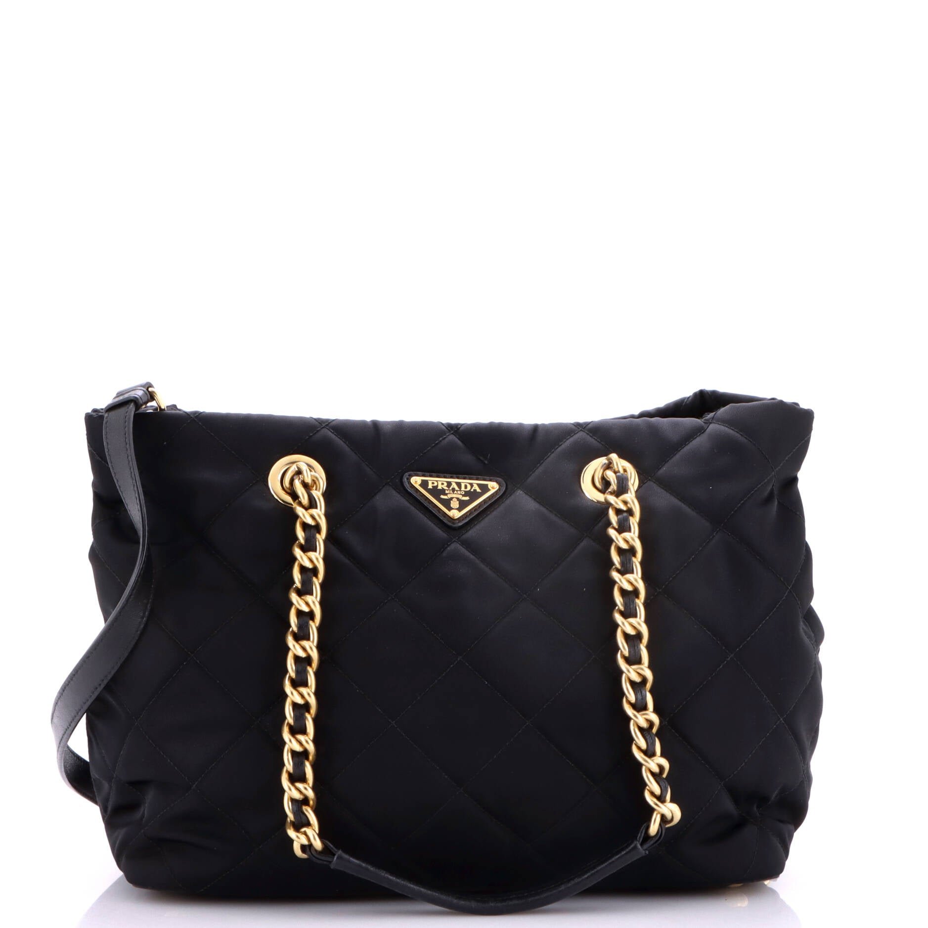 Convertible Chain Tote Quilted Tessuto Medium
