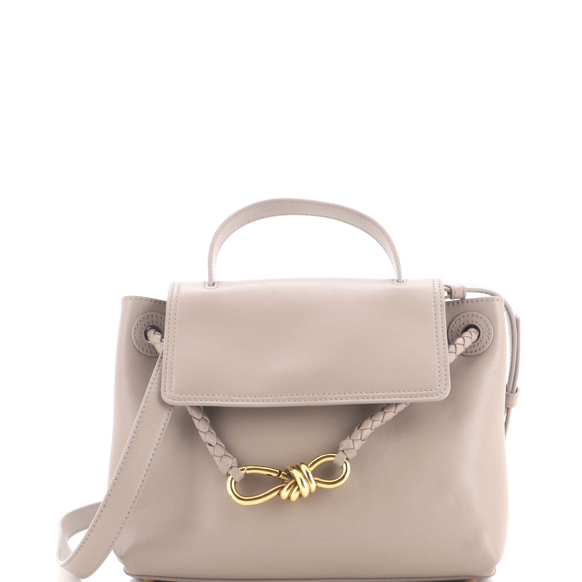 Ciao Ciao Top Handle Bag Leather with Intrecciato Detail Small