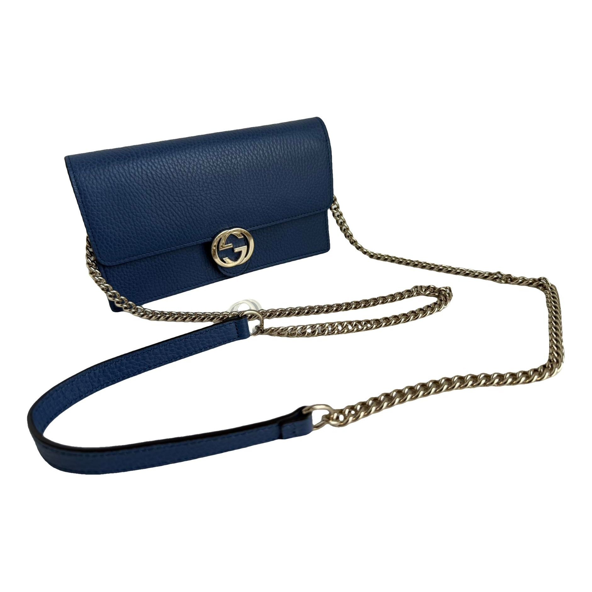 Interlocking leather clutch bag