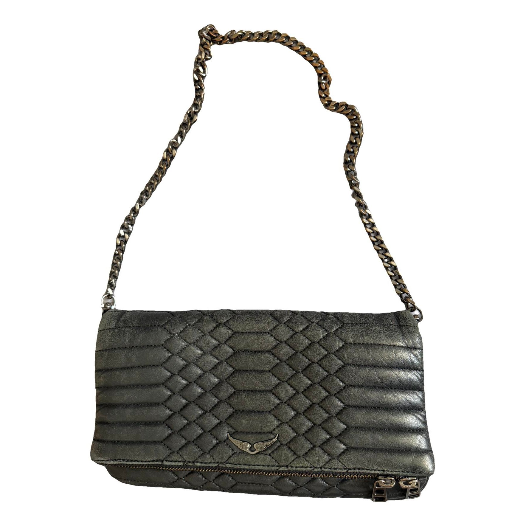 Rock leather clutch bag