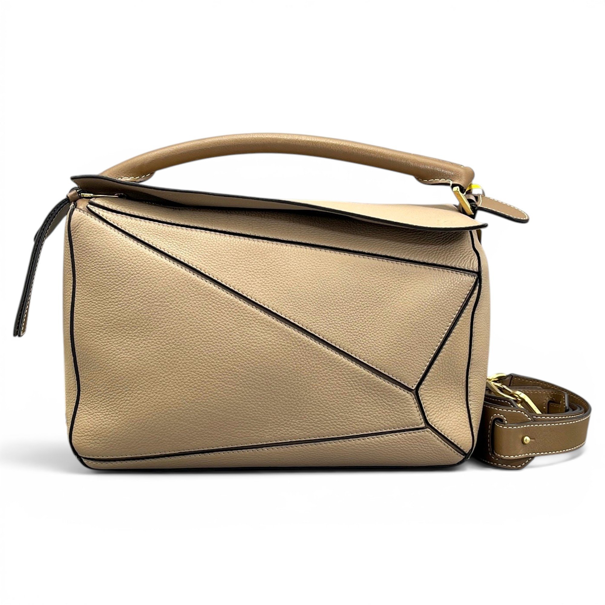 Puzzle leather handbag
