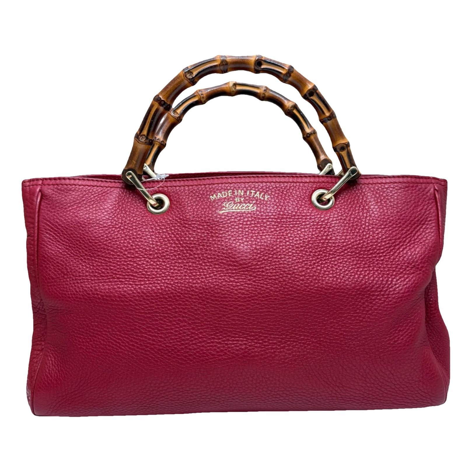 Bamboo Shopper leather handbag