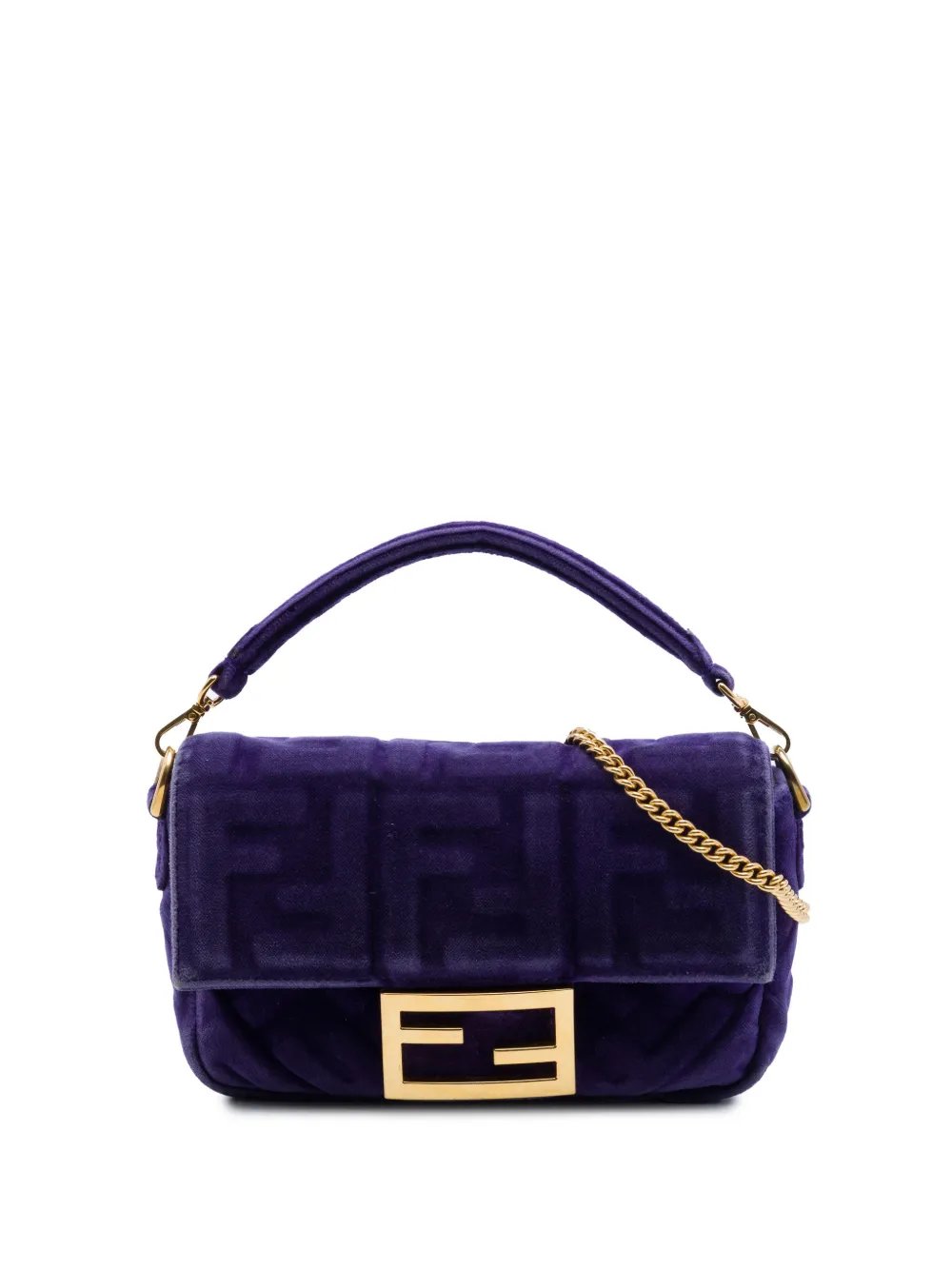 2010-2026 Mini Zucca Embossed Velvet Baguette satchel