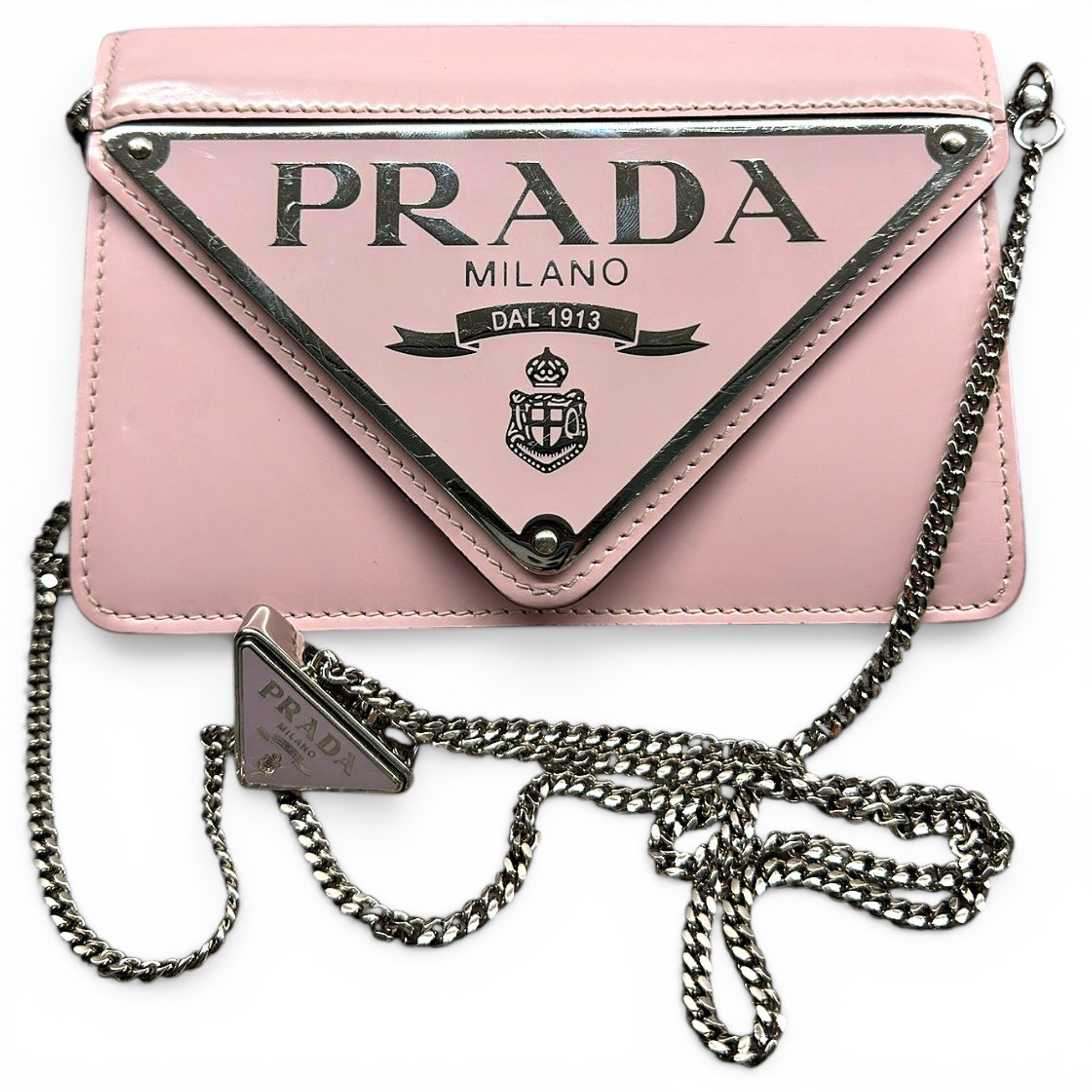 Triangle leather crossbody bag