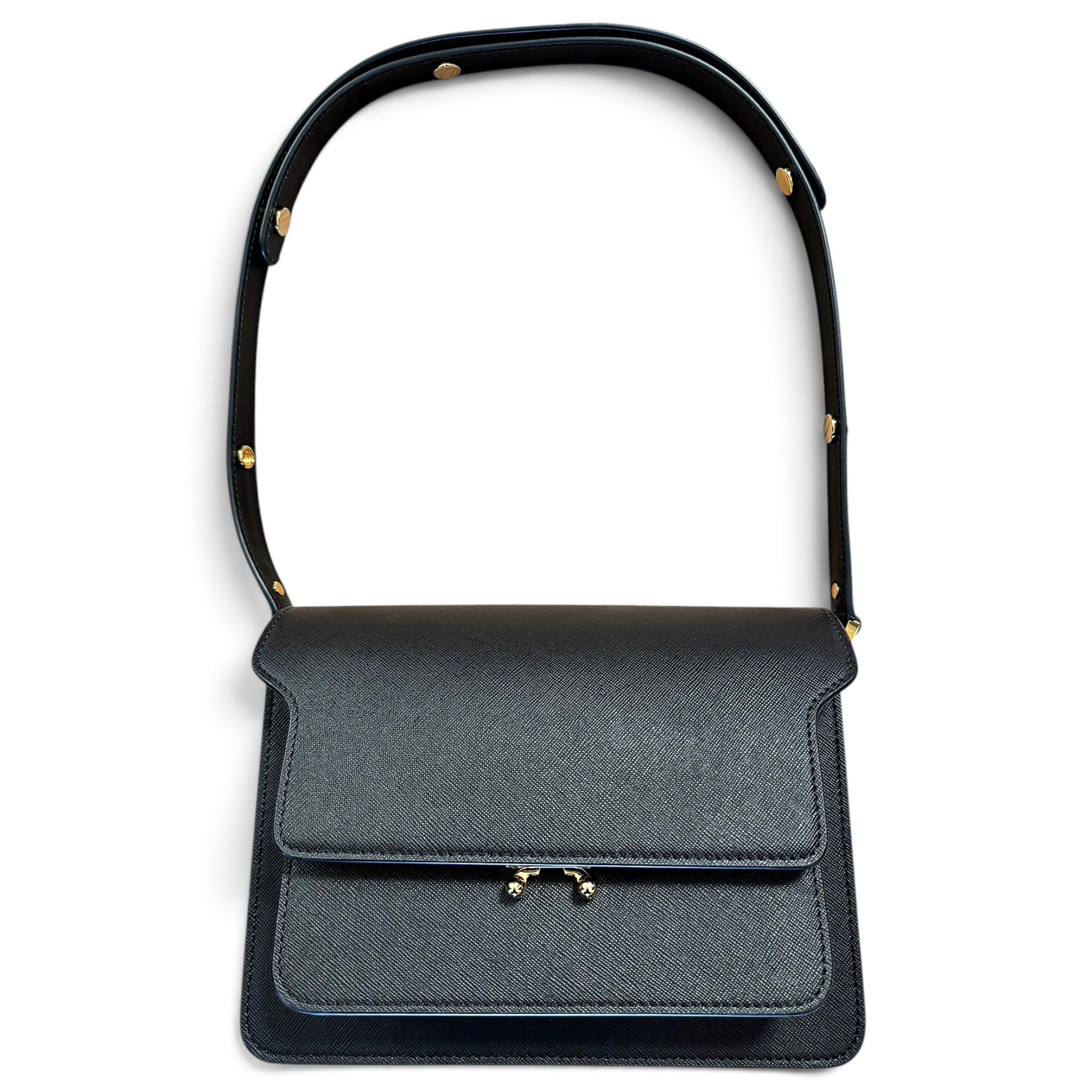 Trunk leather crossbody bag