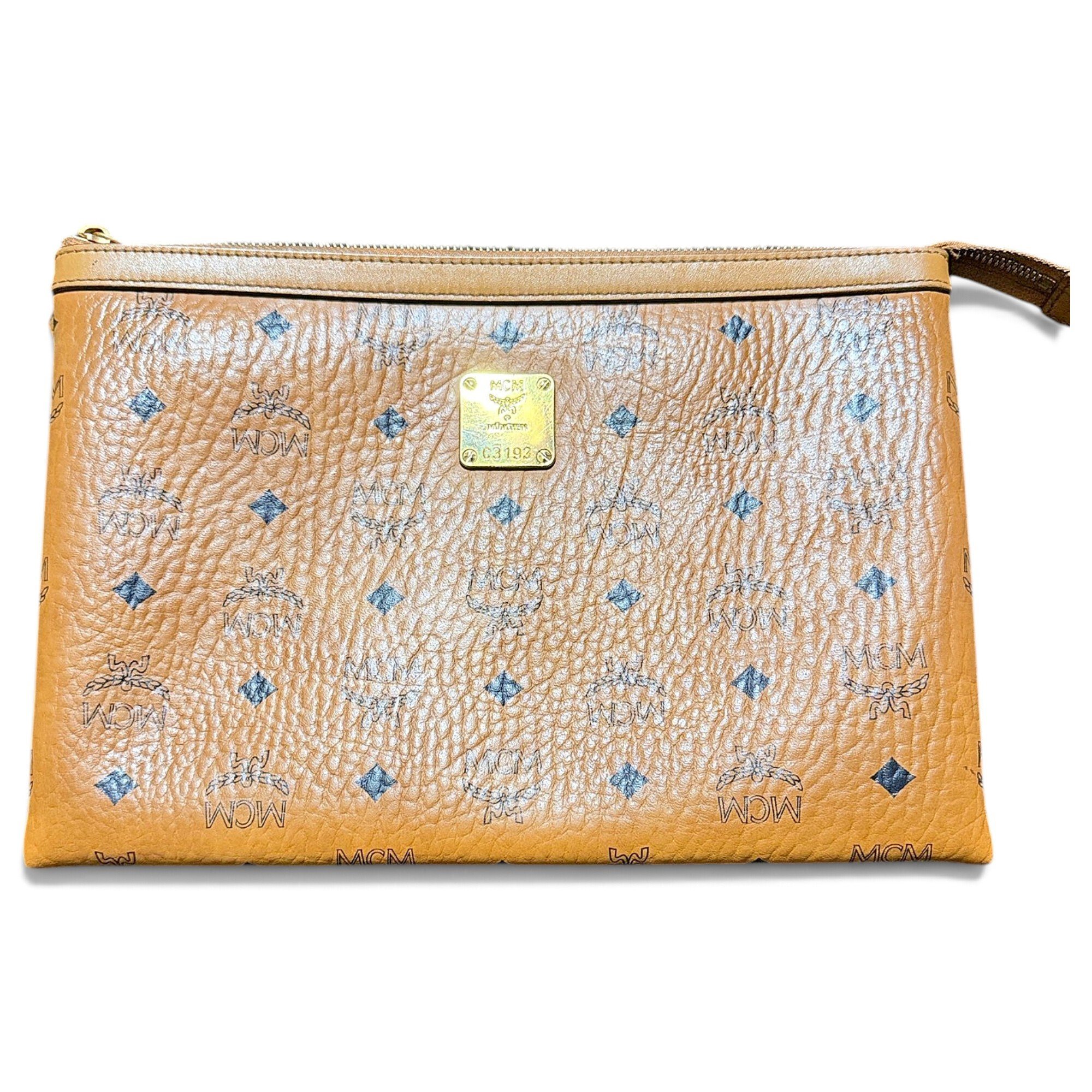 Leather clutch bag