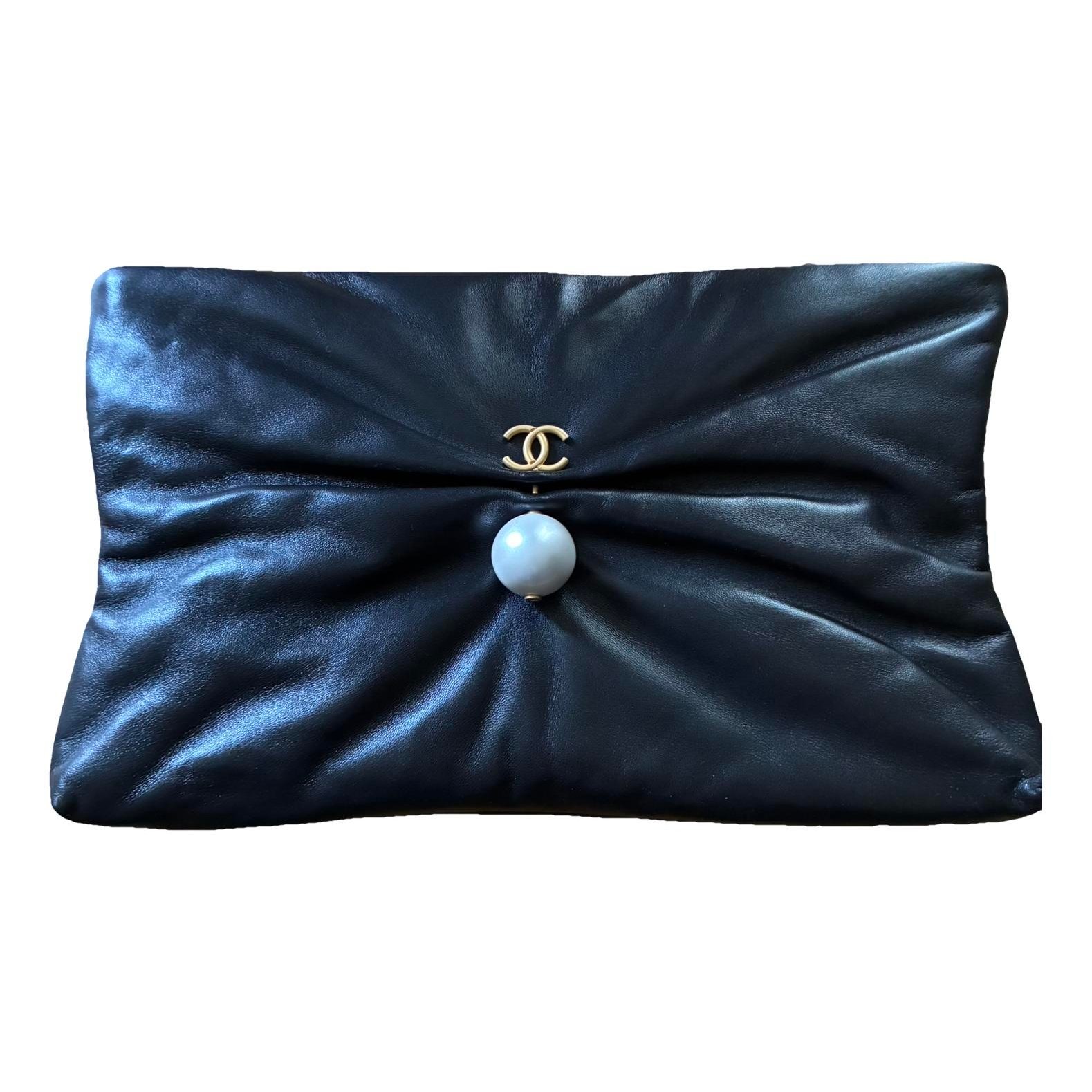 Leather clutch bag