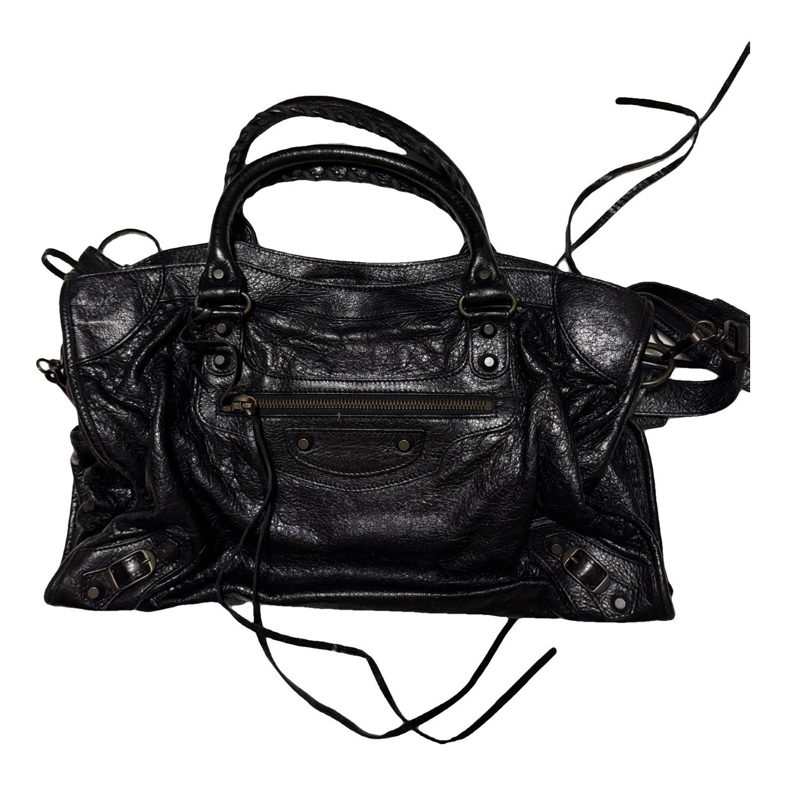 City leather handbag