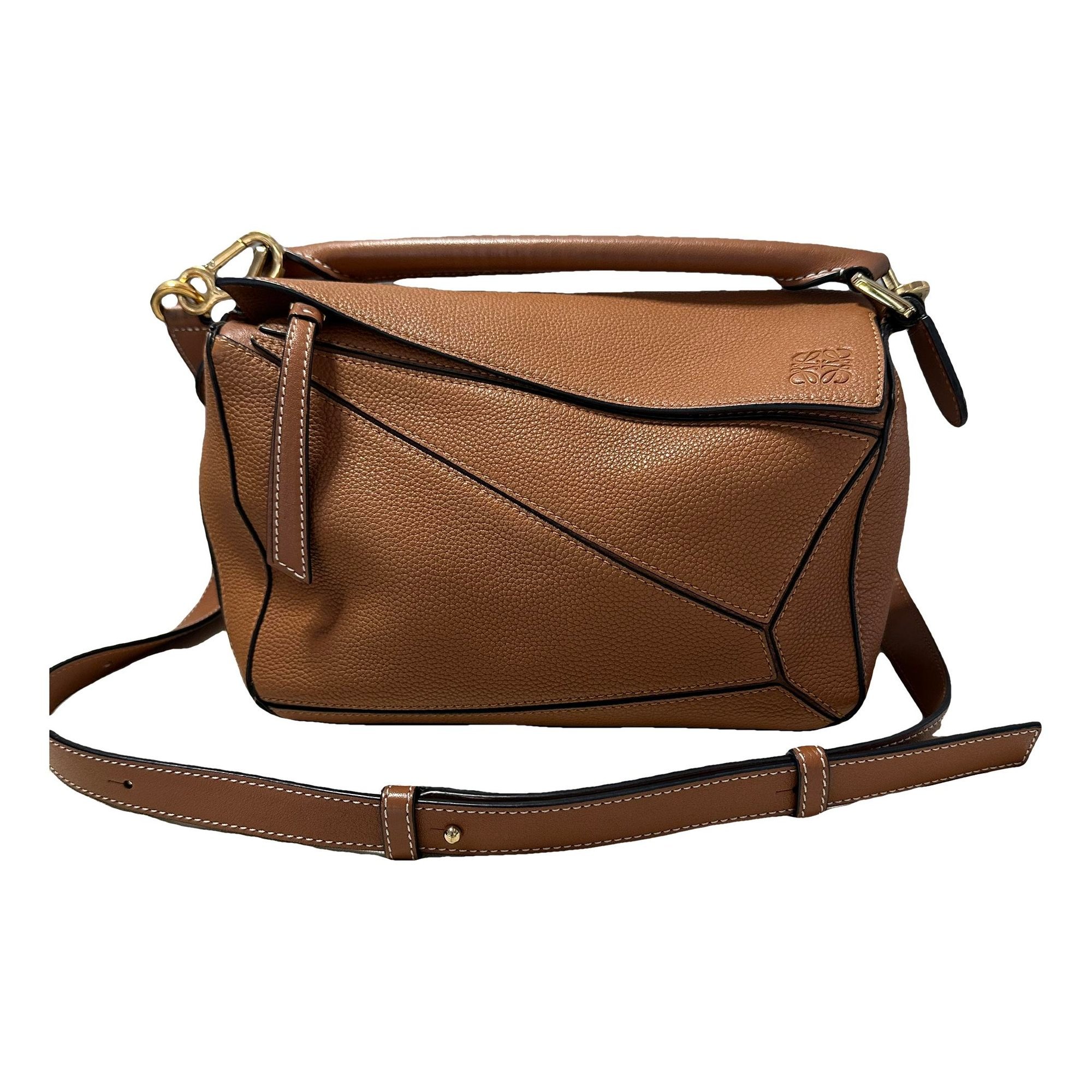 Puzzle leather handbag