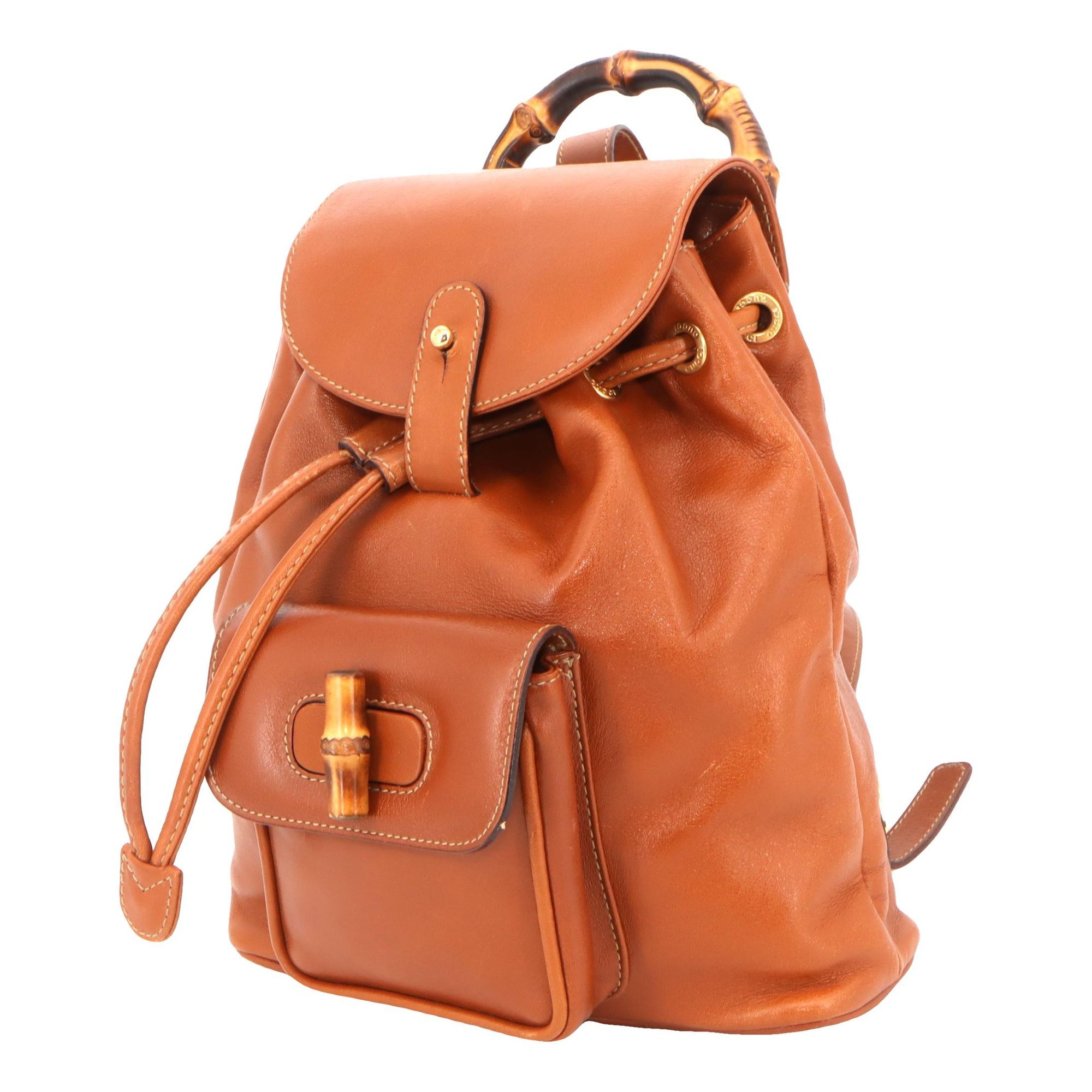 Bamboo Tassel Oval pony-style calfskin backpack