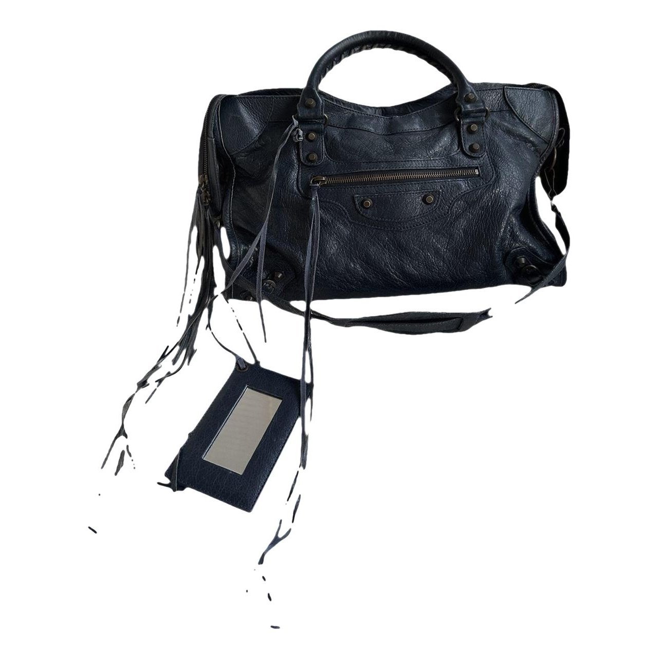 City leather handbag