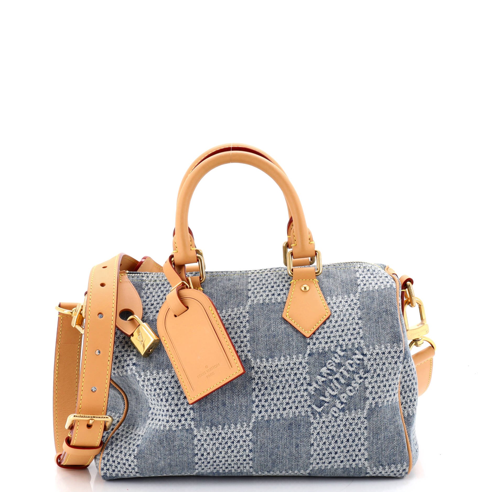 Speedy Bandouliere Bag 3D Damier Giant Denim 25