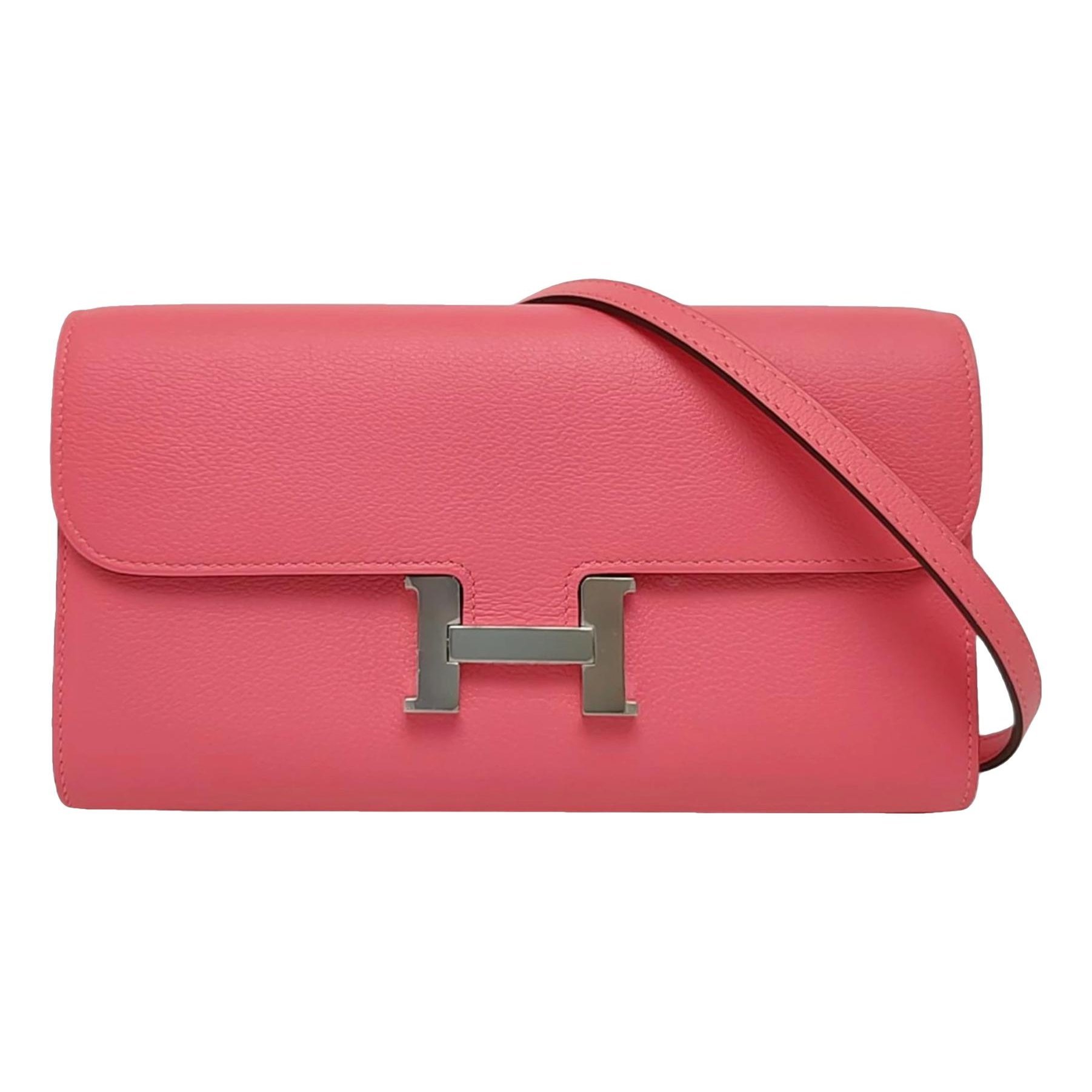 Hermes Constance Handbag Rose Azalee Evercolor Leather 2020