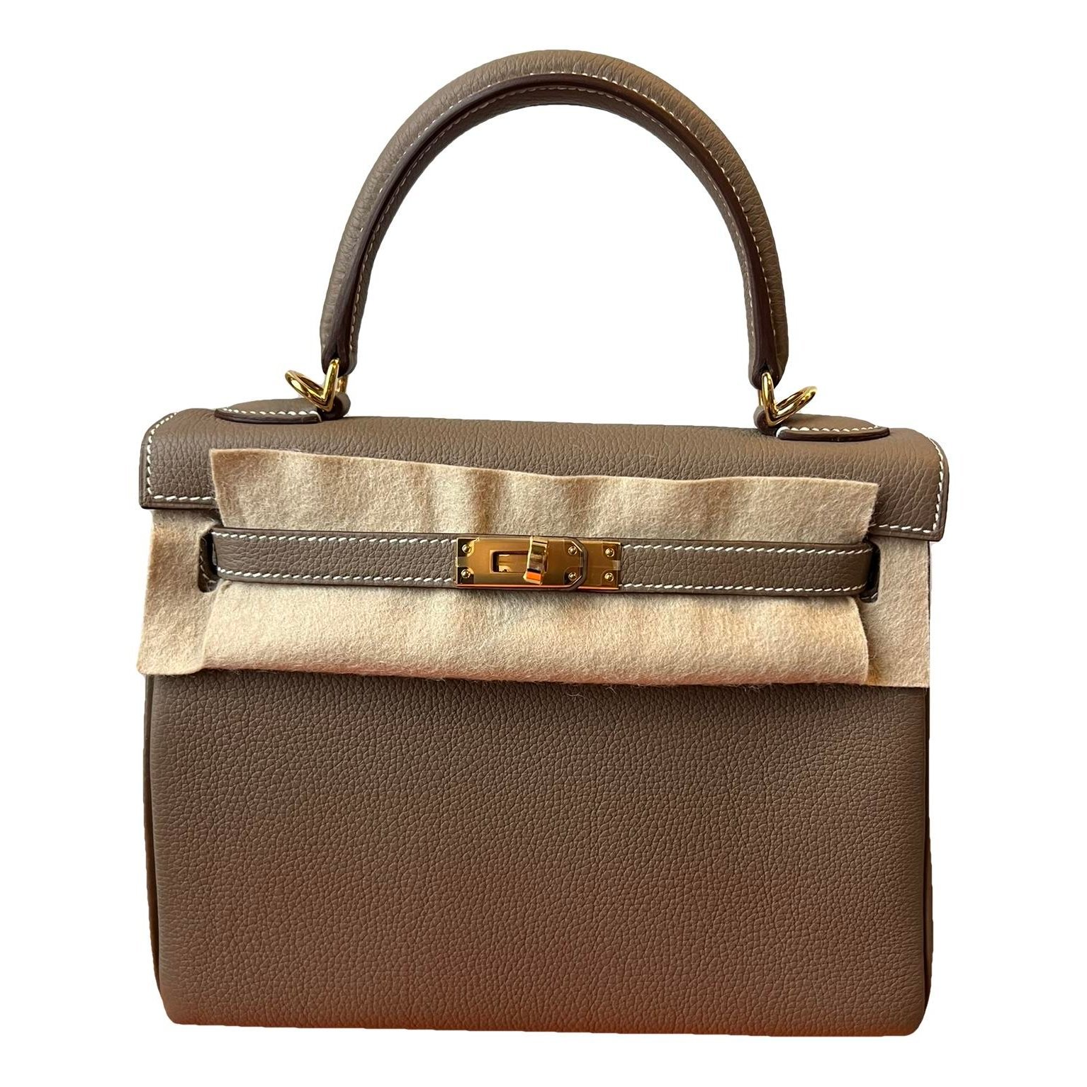Hermes Kelly 25 Handbag Etoupe