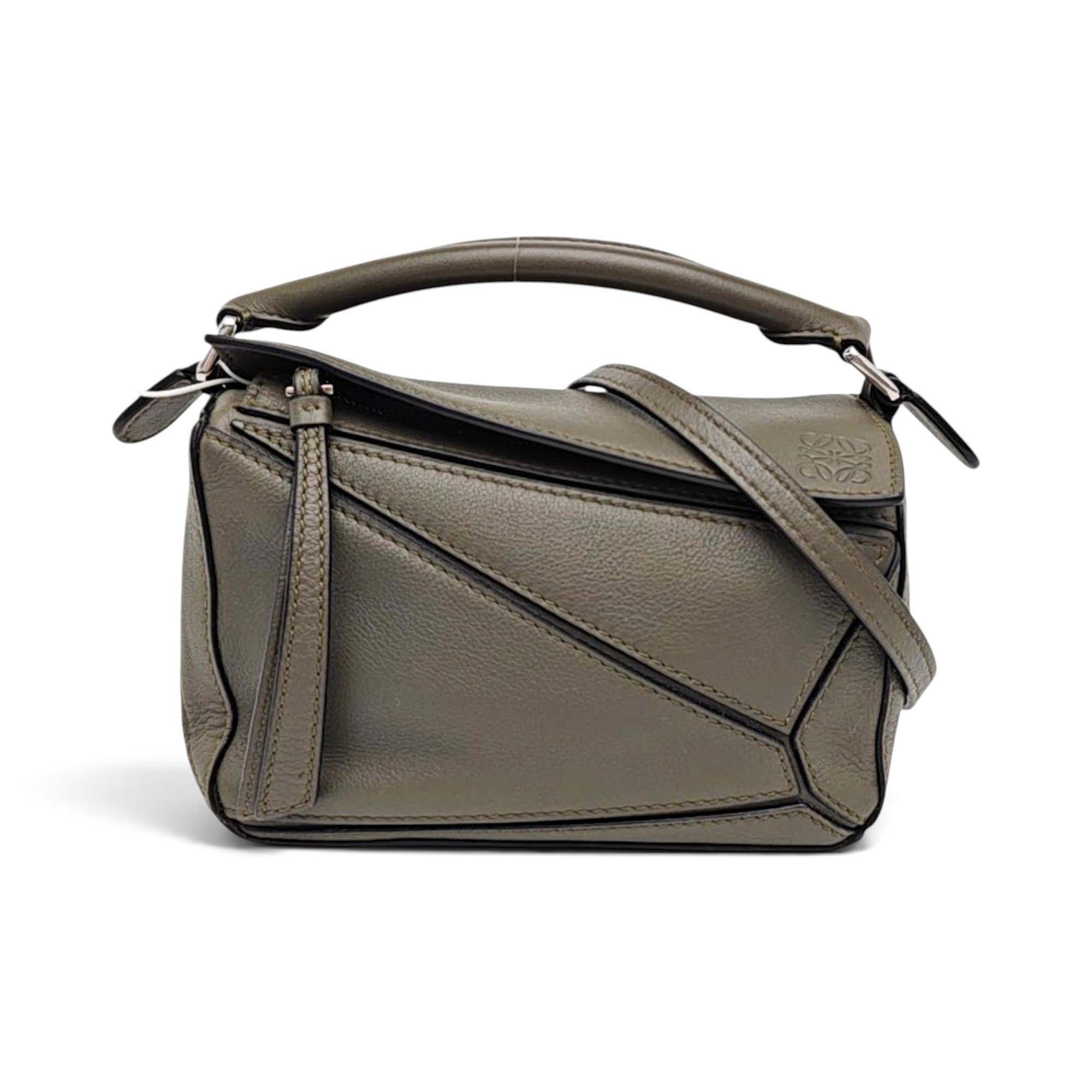 Puzzle leather handbag