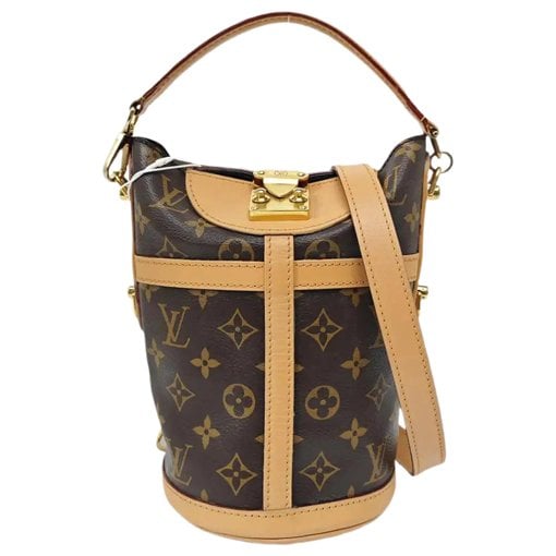 Duffle leather handbag