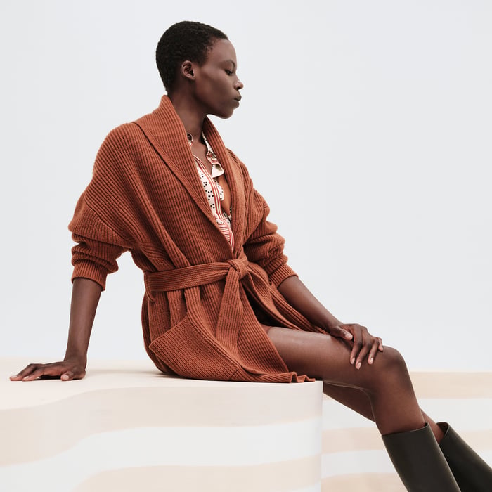Marron Muscavado Belted Coat