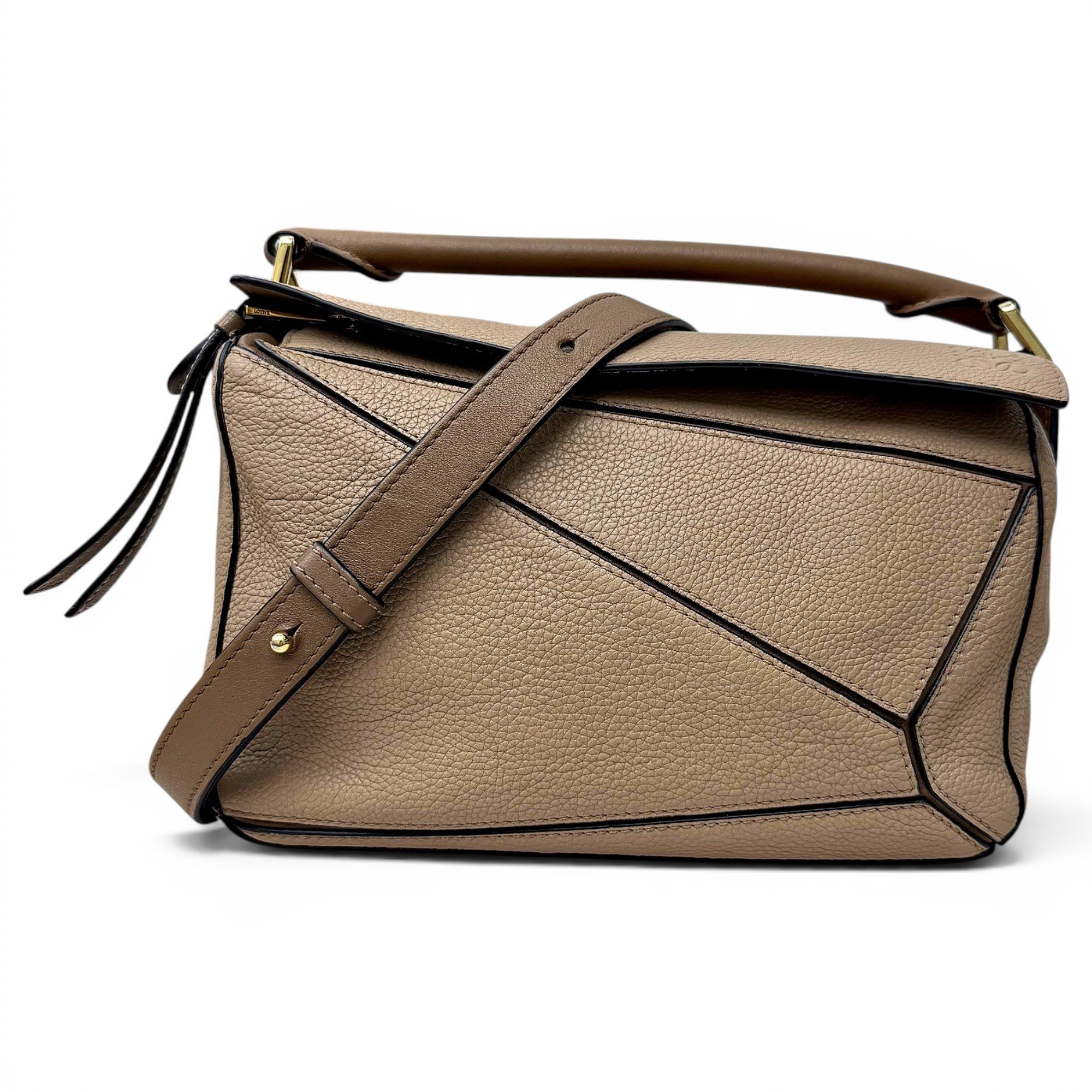 Puzzle leather handbag