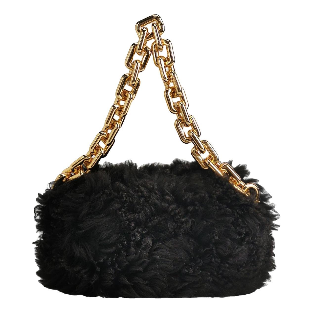 Chain Pouch wool handbag