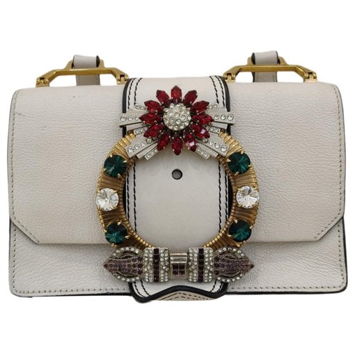 Miu Lady leather crossbody bag