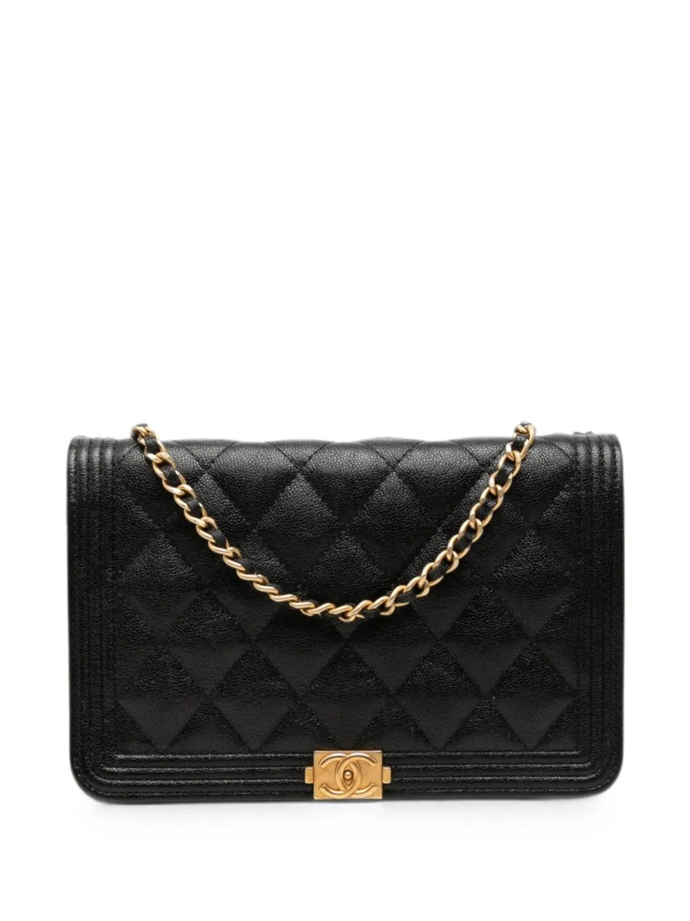 2018-2019 Quilted Caviar Boy Wallet on Chain crossbody bag