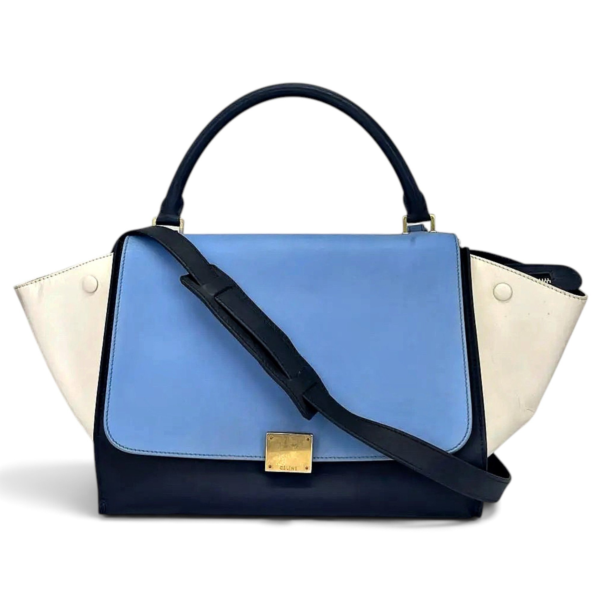 Trapèze leather handbag