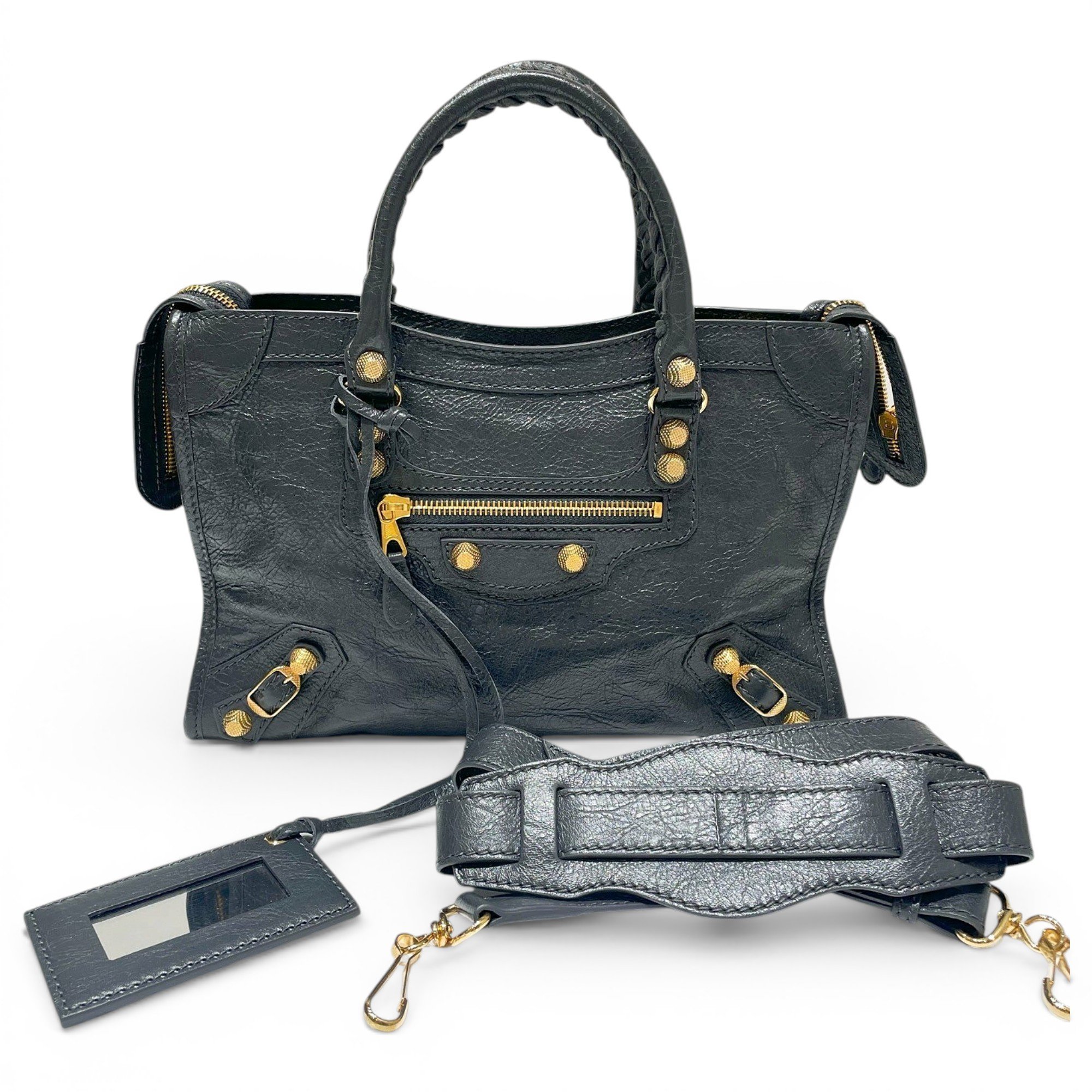 City leather handbag