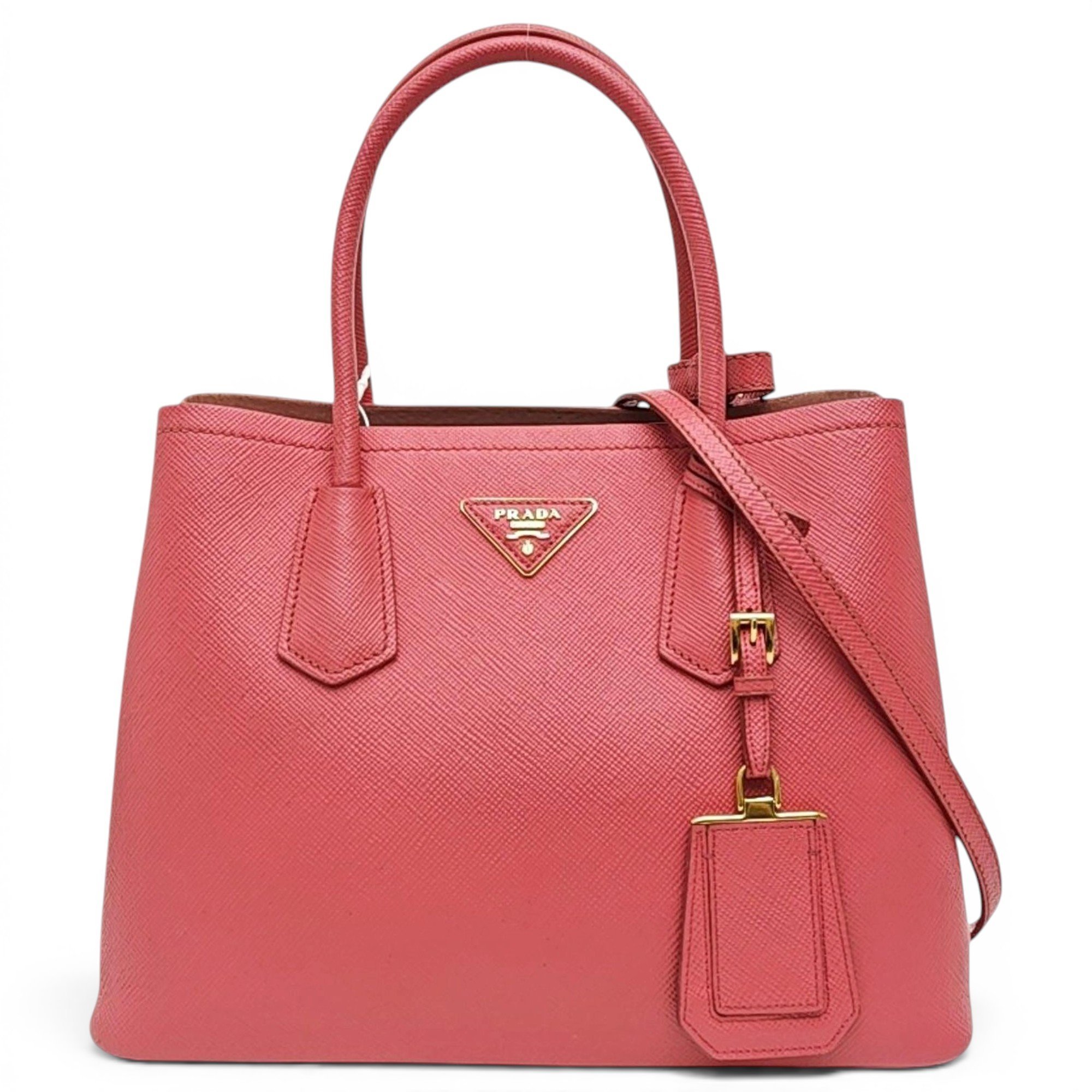 Double leather handbag
